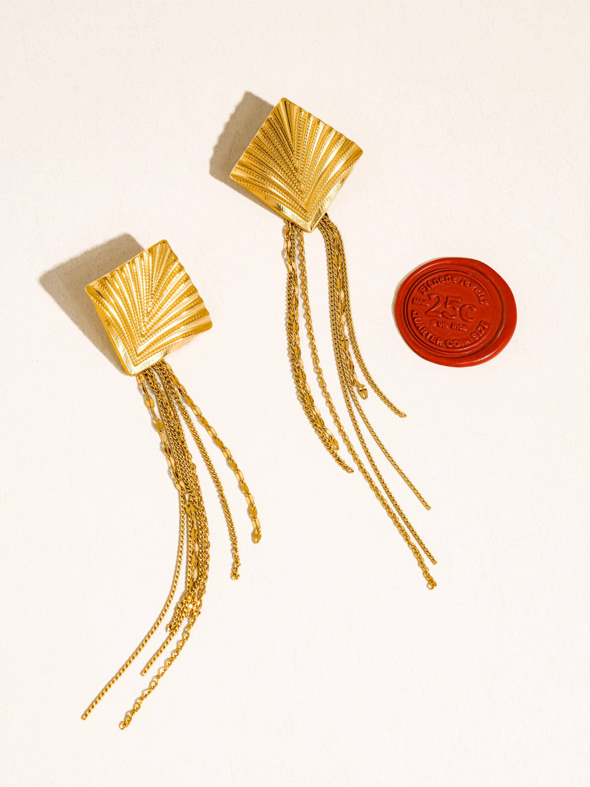 Flânerie Cancale 18K Gold Geometric Tassel Drop Earrings