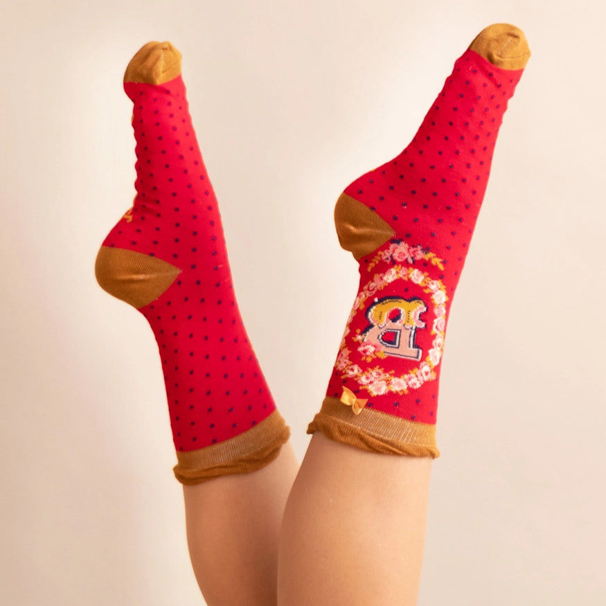 Powder Monogram Socks