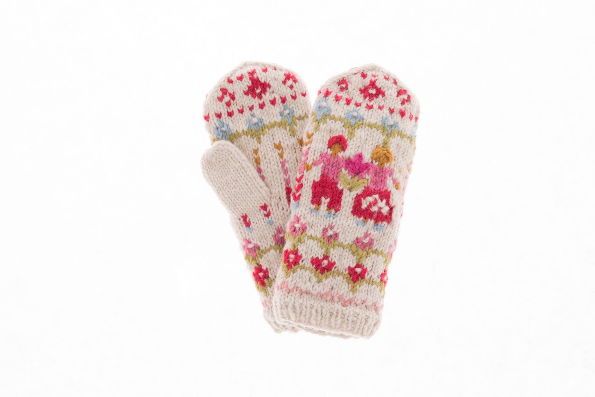 French Knot Joyful People Mittens