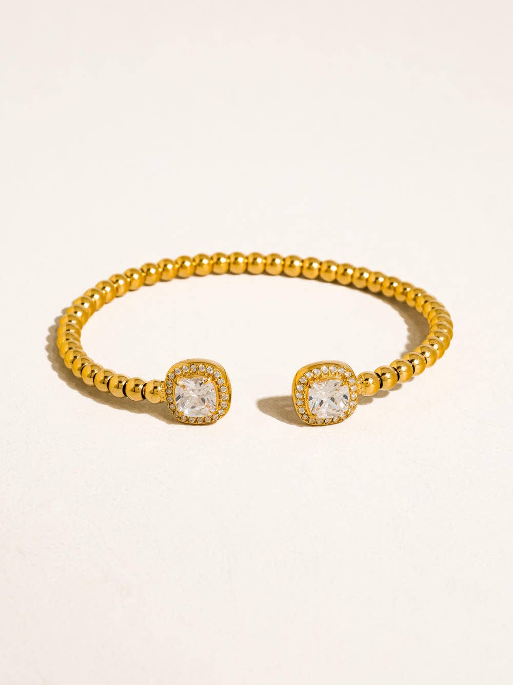 Flânerie Sofus 18K Gold Non-Tarnish CZ Beaded Bangle