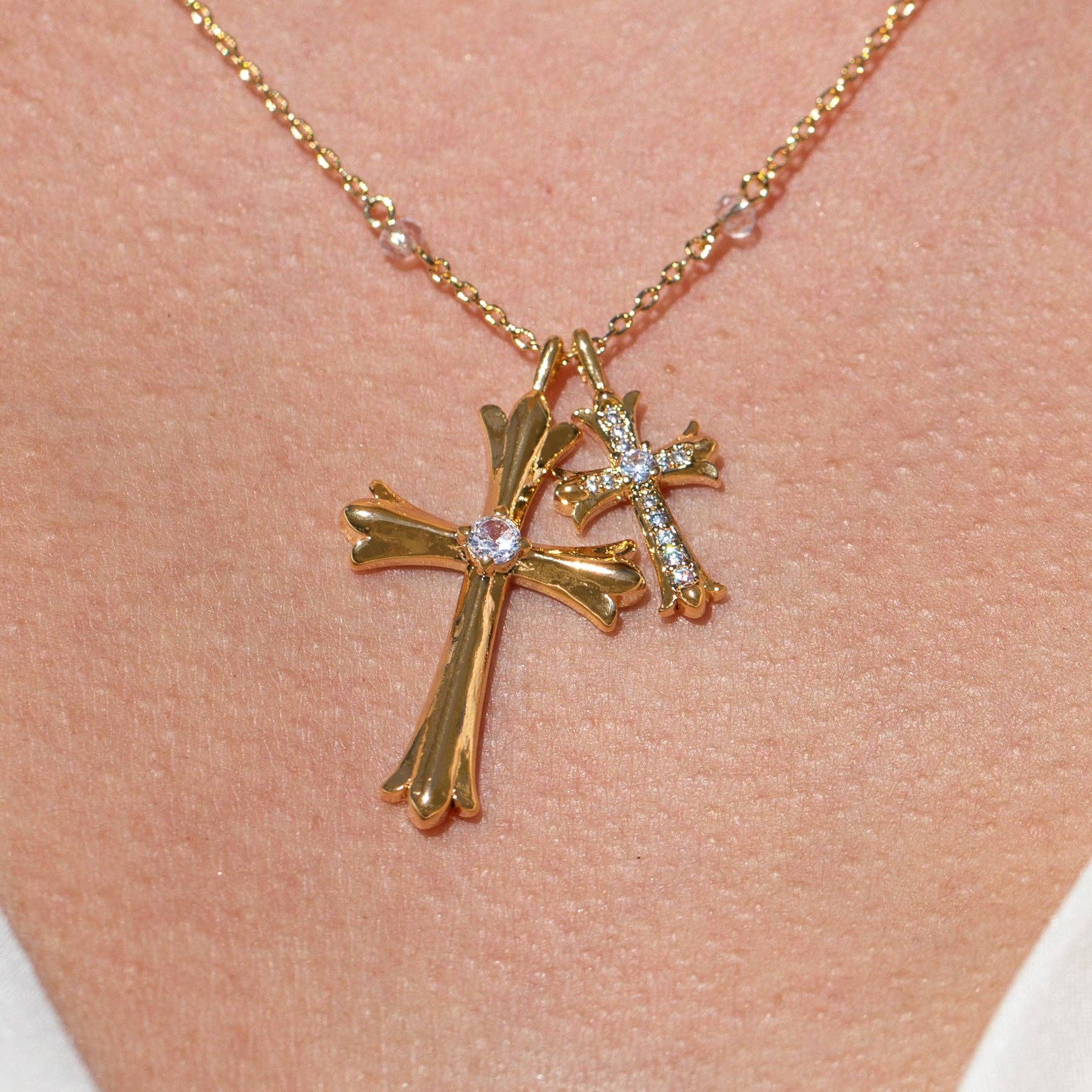 Girls Crew Double Crossed Necklace