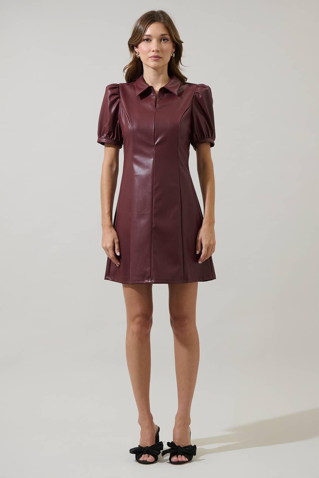 Sugarlips Anisa Leather Kezzy  A-line Mini Dress