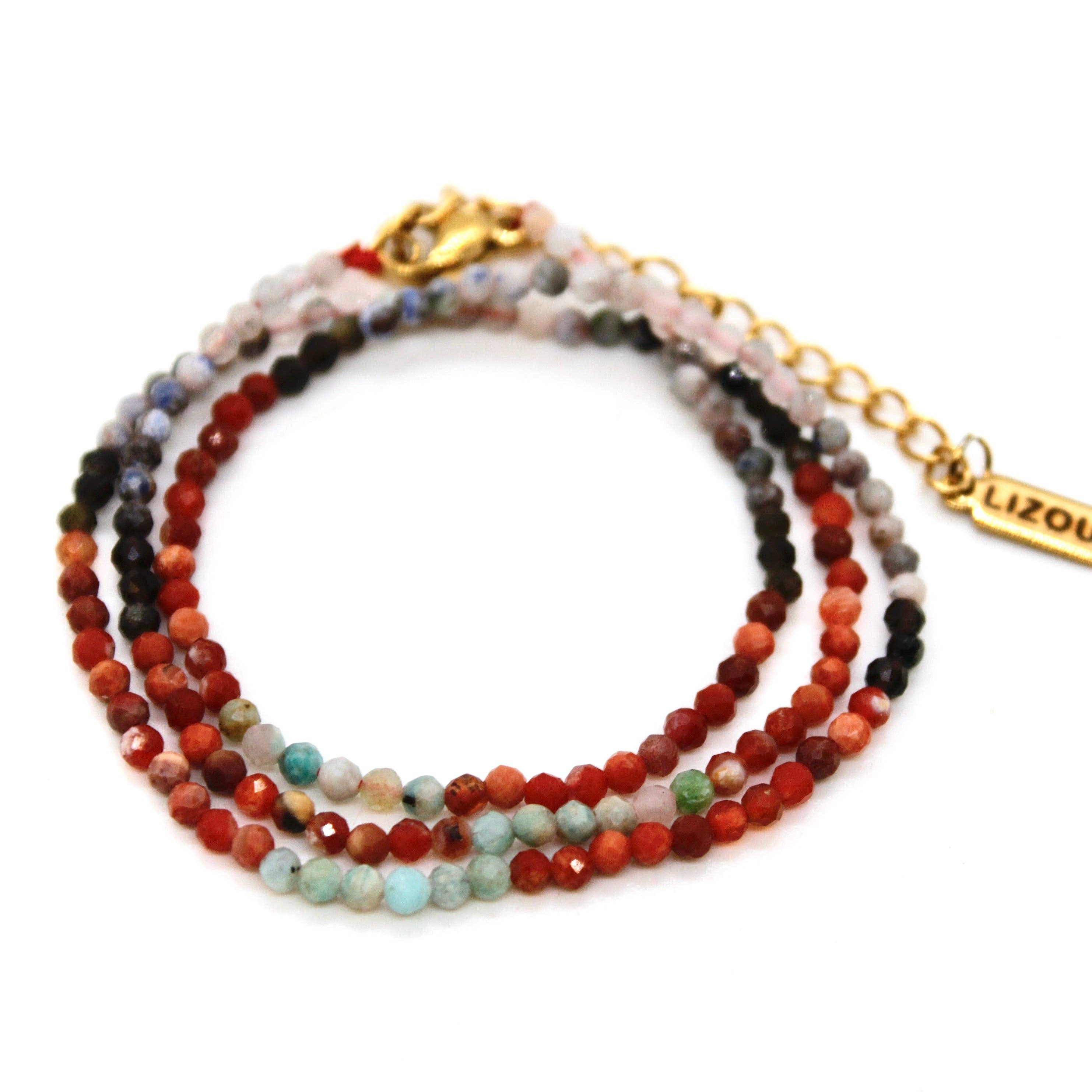 Lizou Short Gradient Stone Necklace #7