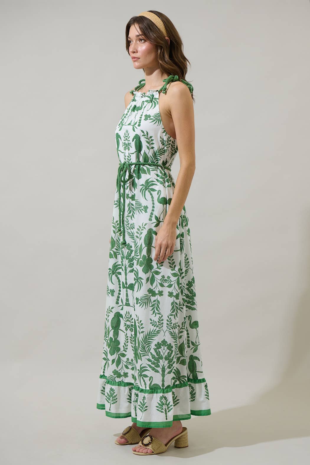 Sugarlips Kimana Floral Kay Halter Neck Maxi Dress