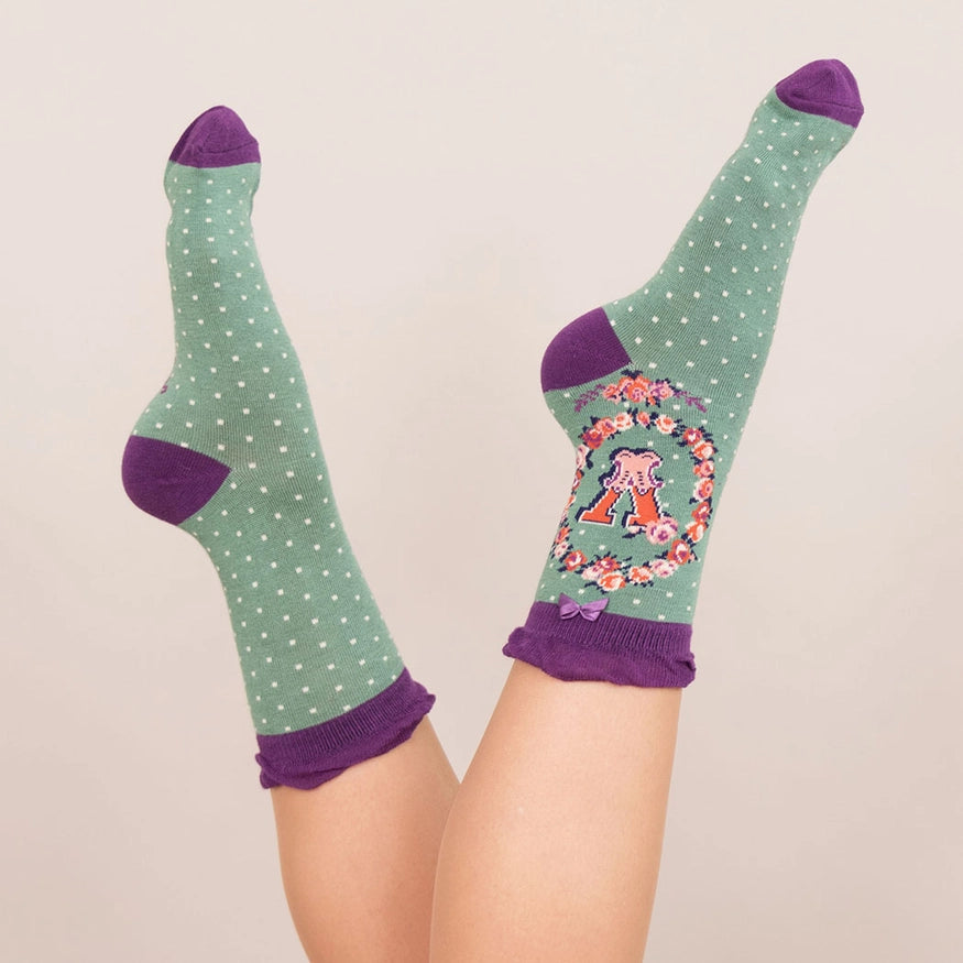 Powder Monogram Socks