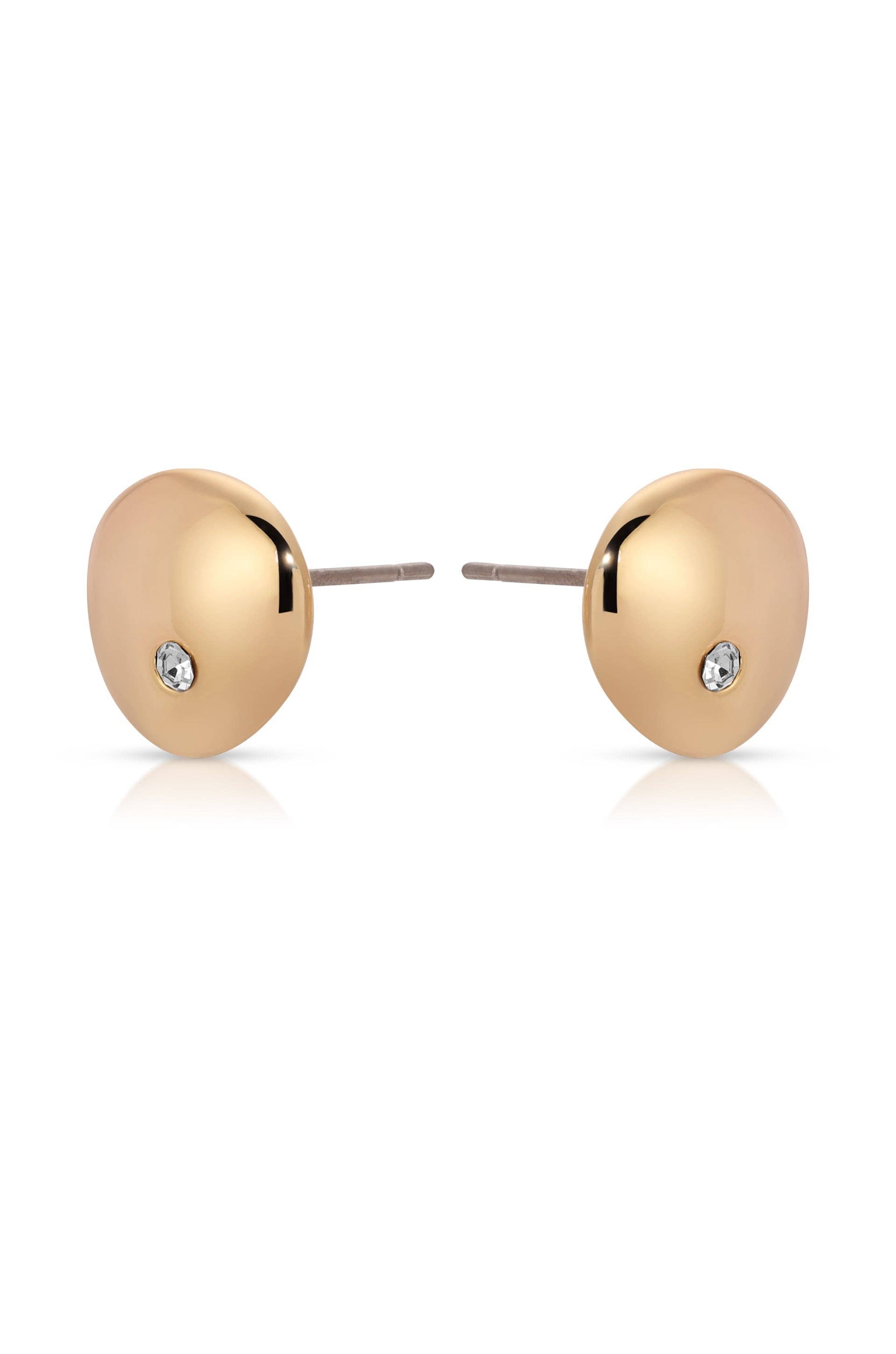 Ettika Polished Pebble Crystal Stud Earrings