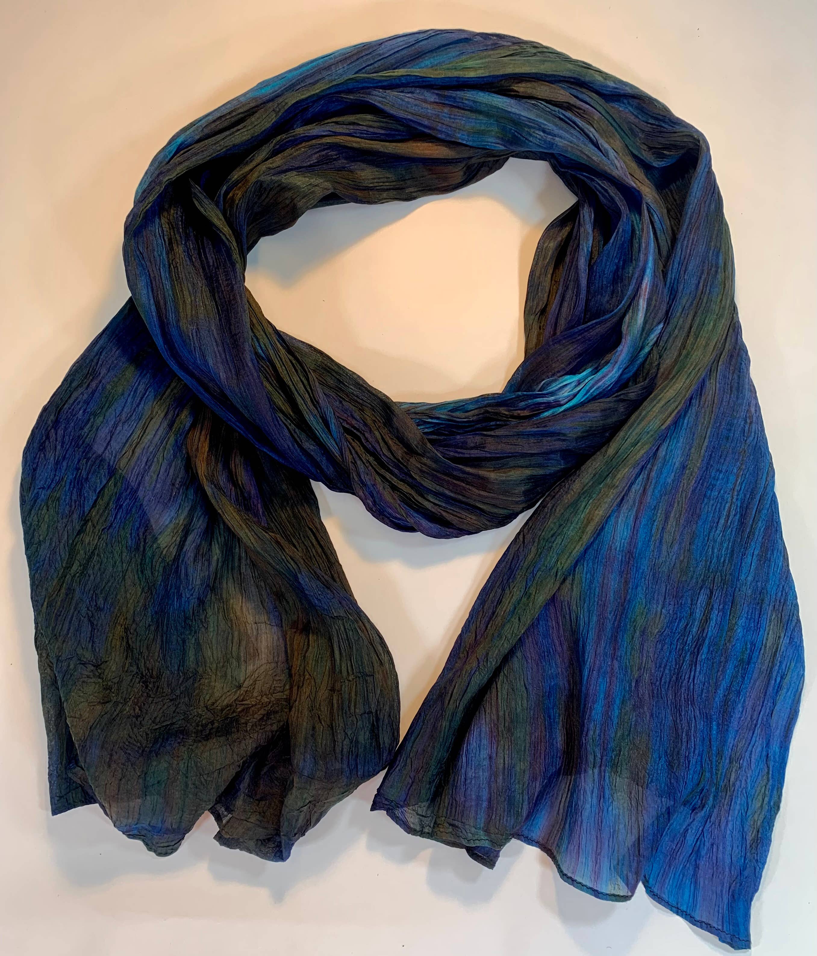 Lua Watercolor Silk Scarf in Night Sky