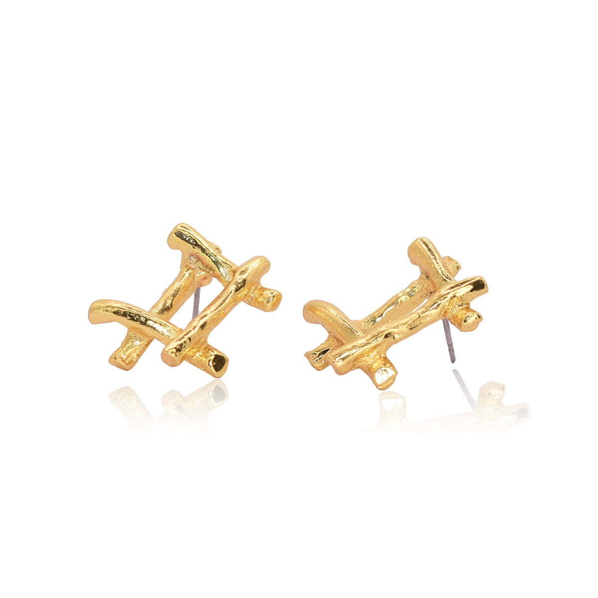 Karine Sultan Basketweave Stud Earrings E56054.20