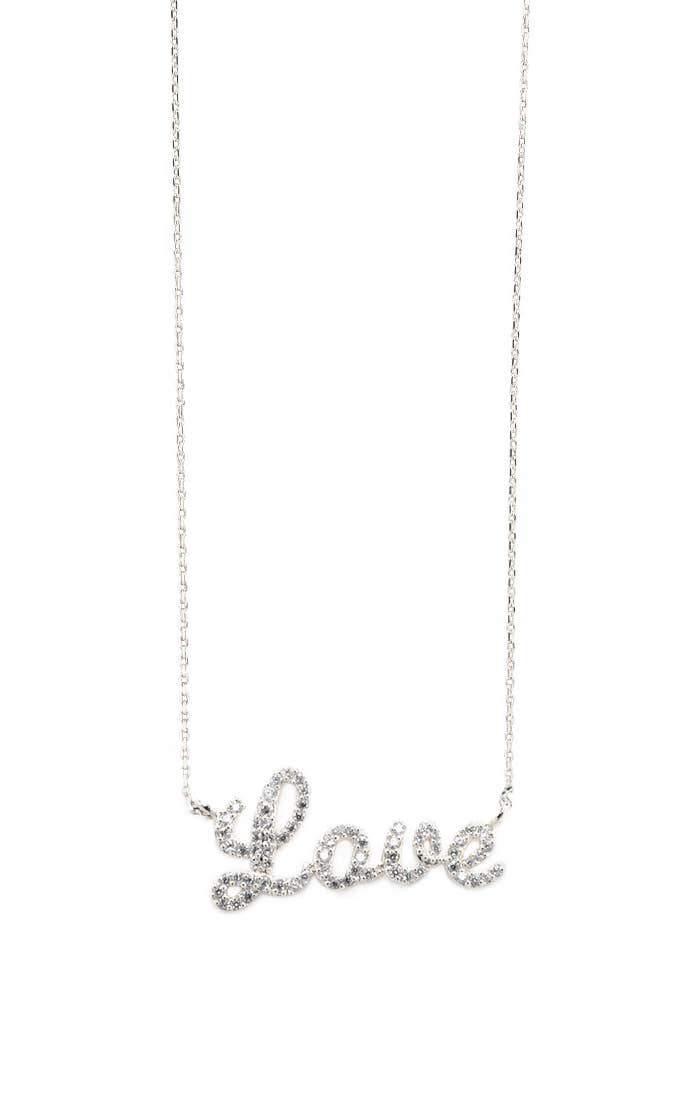 Pave Medium Love Necklace TN-94