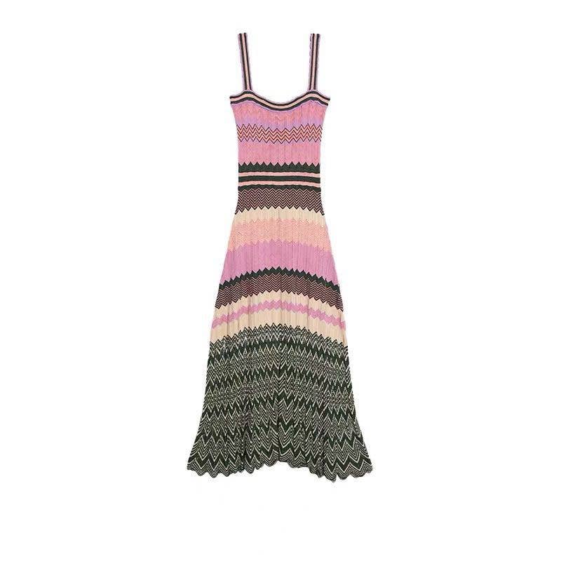 Thames Collection Retro Pleated Knit Dress DR331