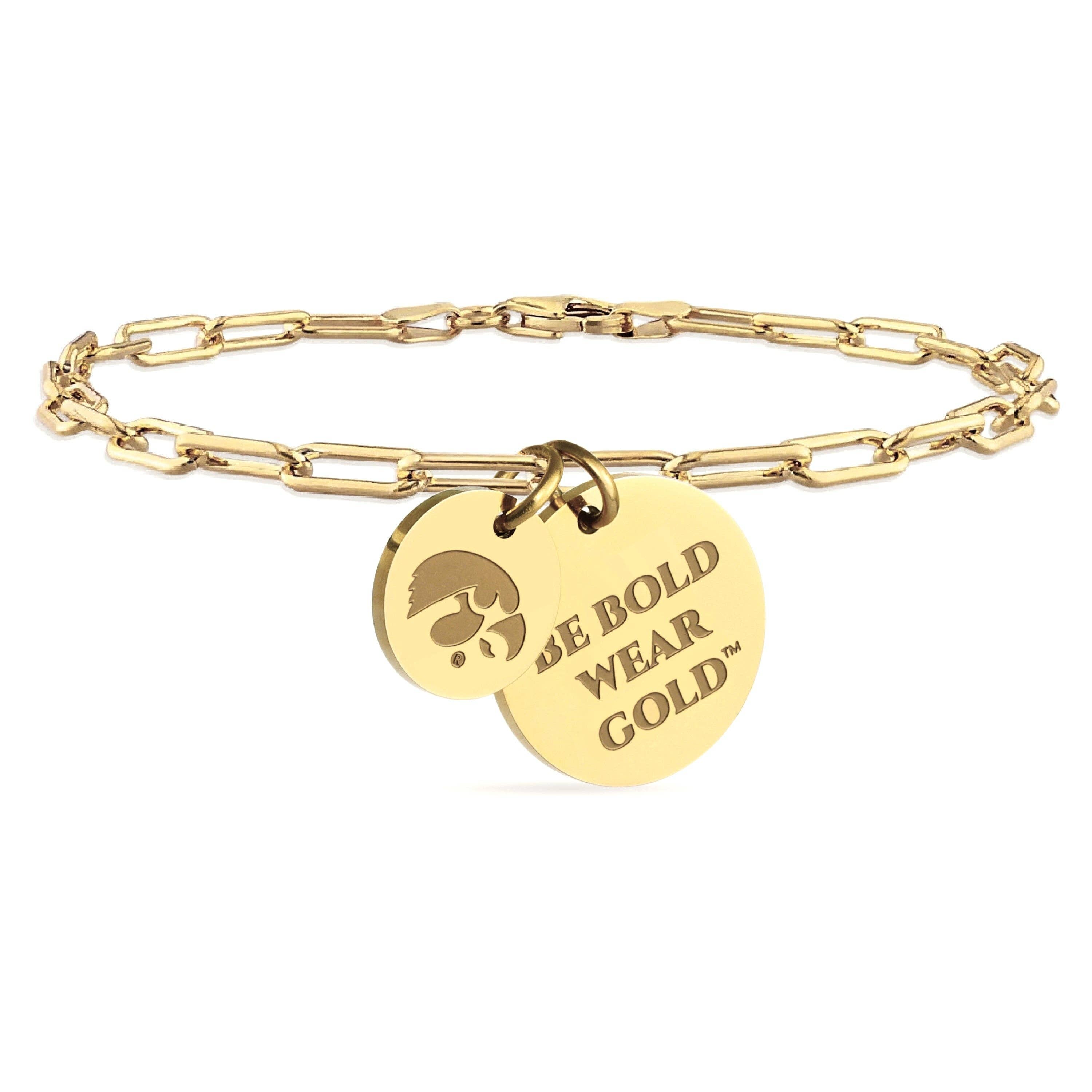 Stone Armory Iowa Paperclip Chain Charm Bracelet
