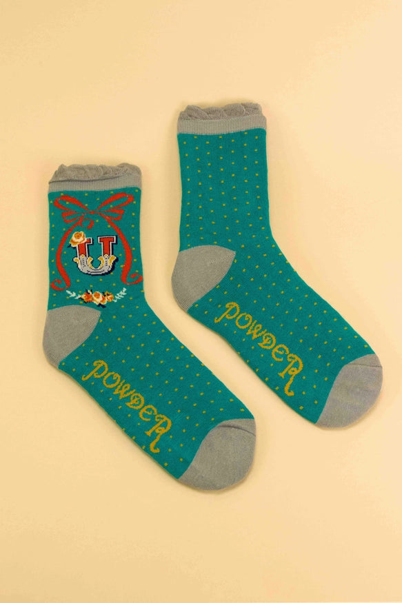 Powder Monogram Socks