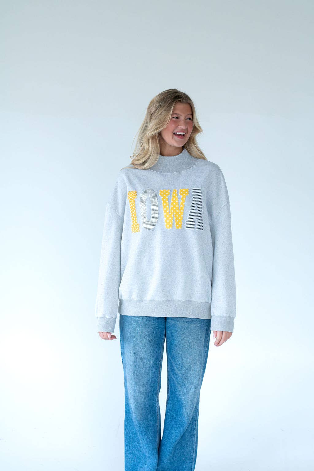 H. Flynn Patchwork Iowa Hawkeyes Mockneck