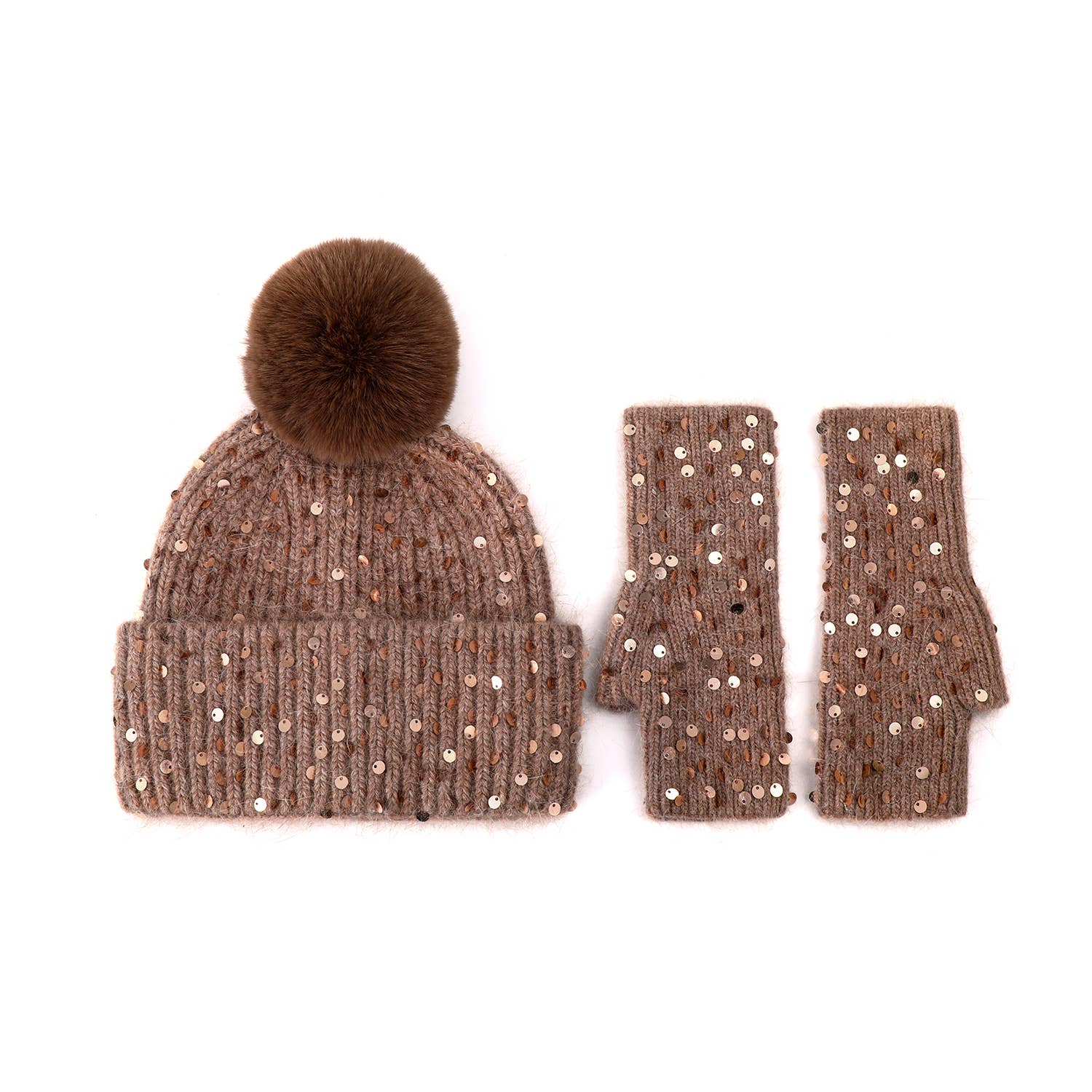 Thames Sequin Hat and Gloves Matching Set SD003