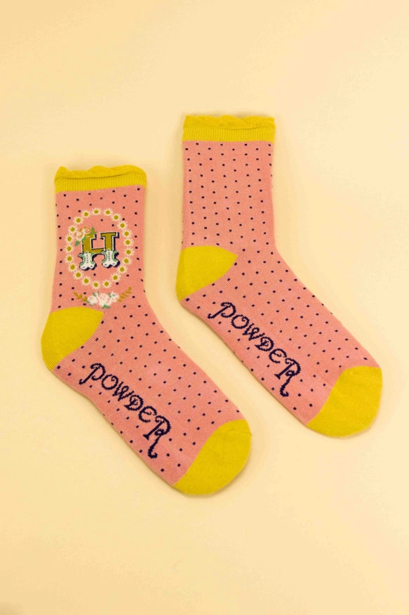 Powder Monogram Socks