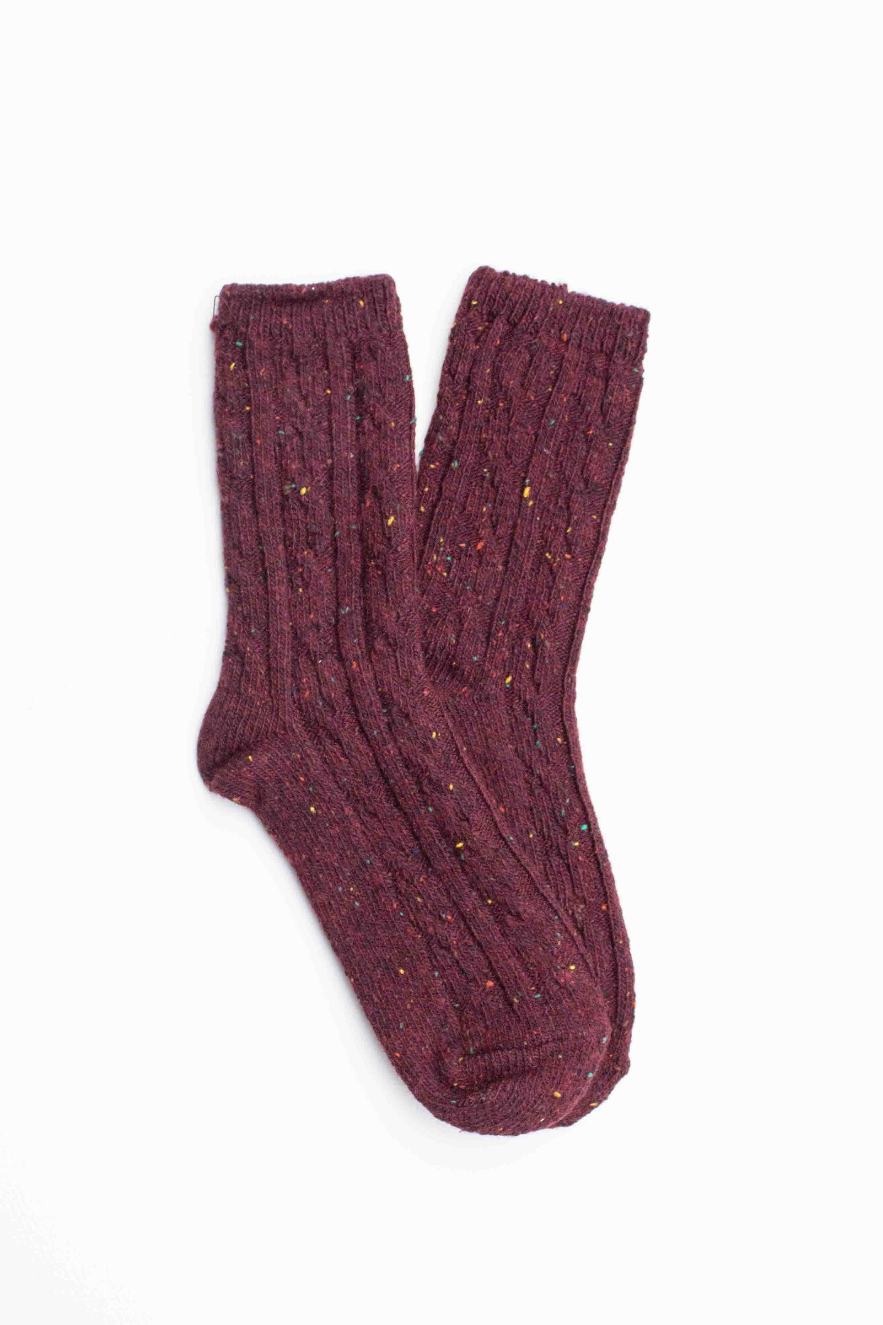 Tiepology Wool Blend Speckled Knit Socks