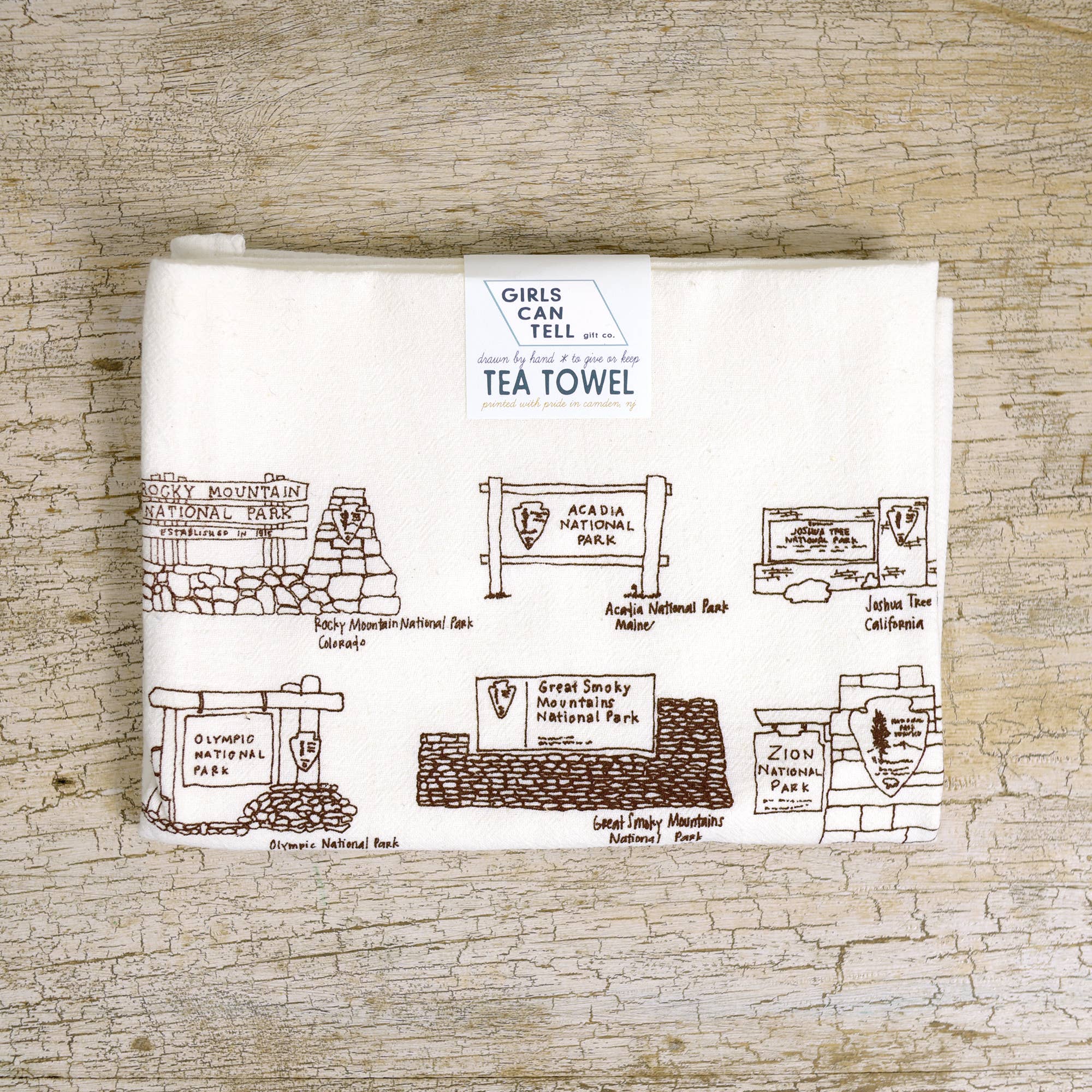 Girls Can Tell National Parks Tea Towel