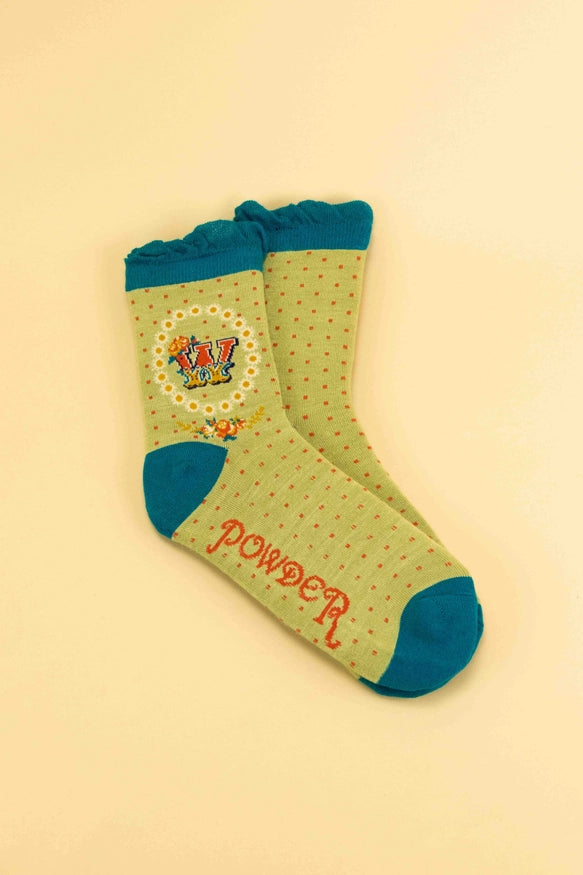 Powder Monogram Socks