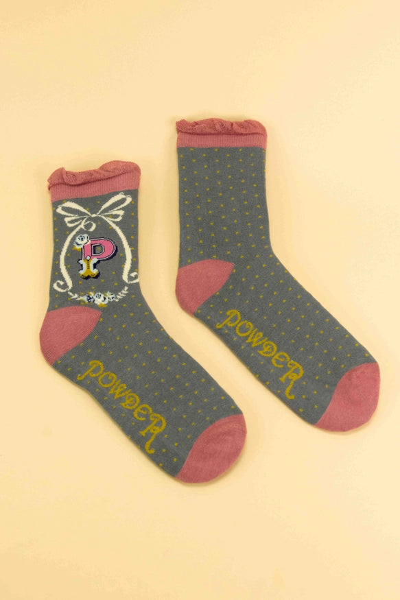 Powder Monogram Socks