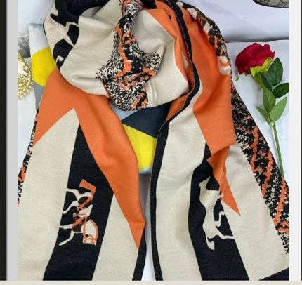 Thames Black and Orange Scarf