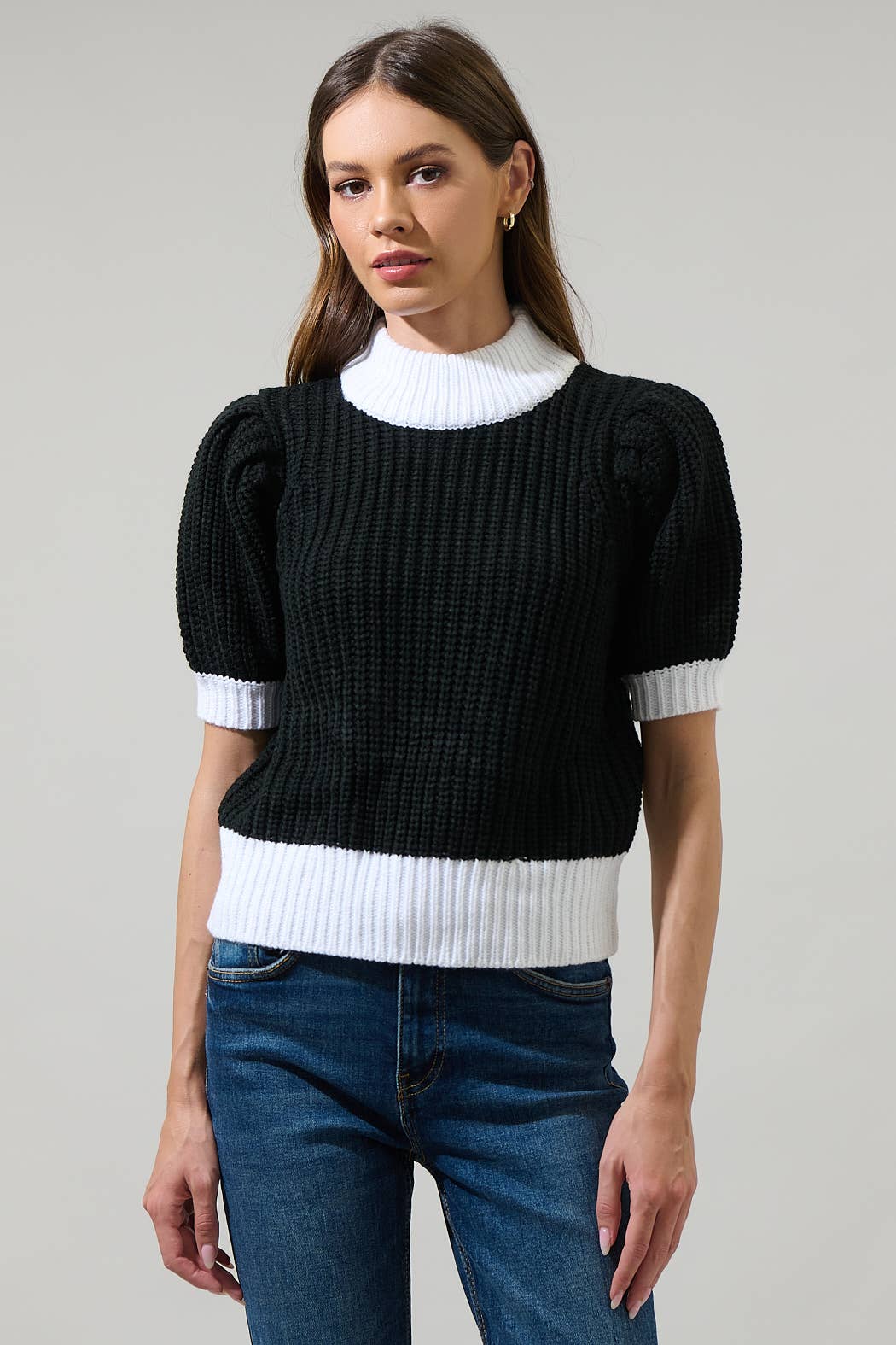 Sugarlips Winry Color Block Sweater Top