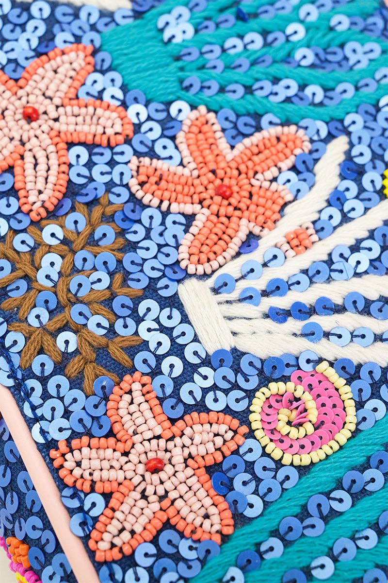America & Beyond Underwater Paradise Beaded Shoulder Bag