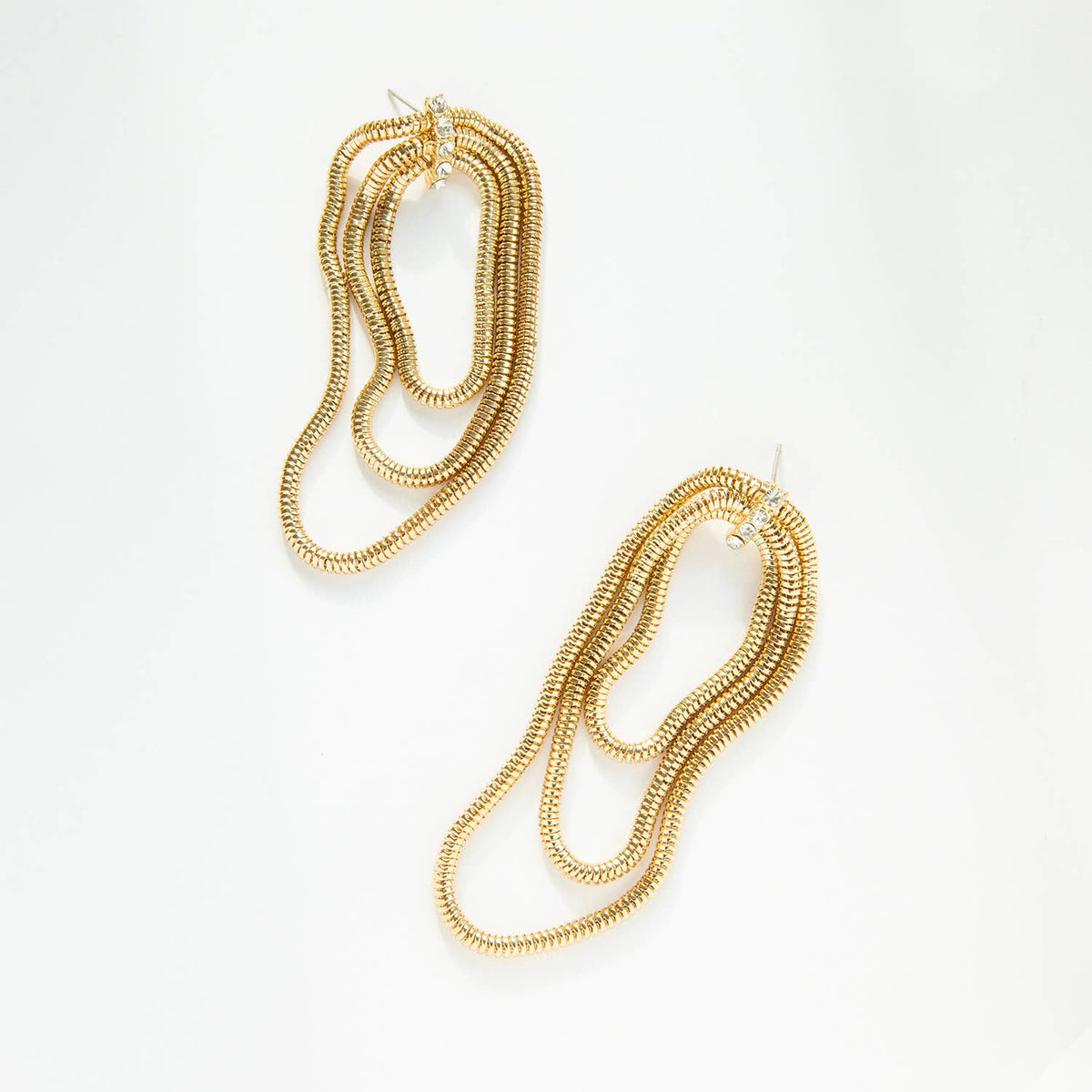 Marlyn Schiff Triple Row Snake Chain Earring 3724E