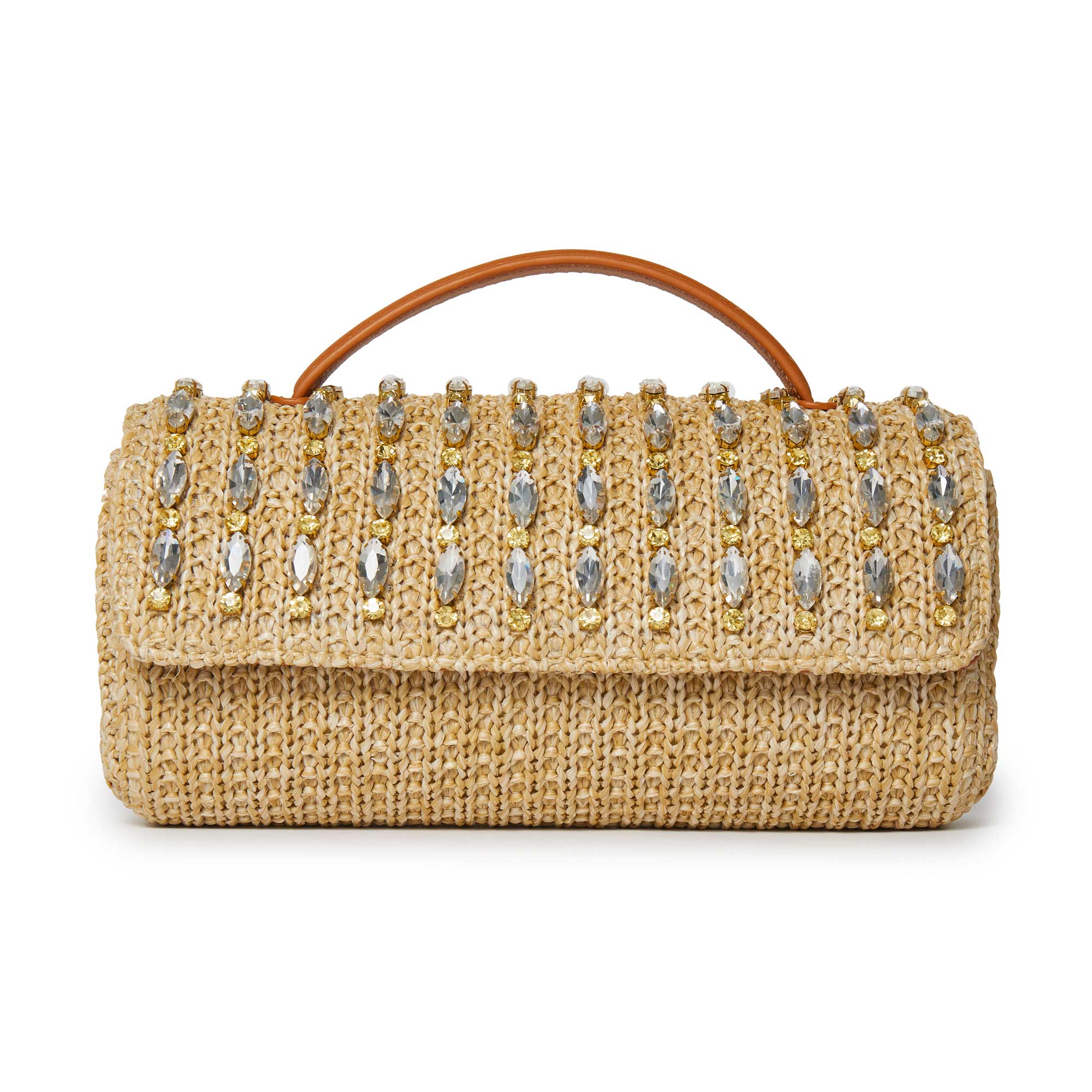 Lele Sadoughi Natural Crystal Embellished Top Handle Mini Tabitha Bag