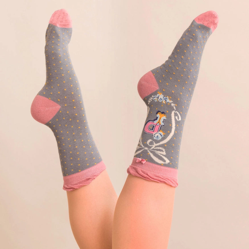 Powder Monogram Socks