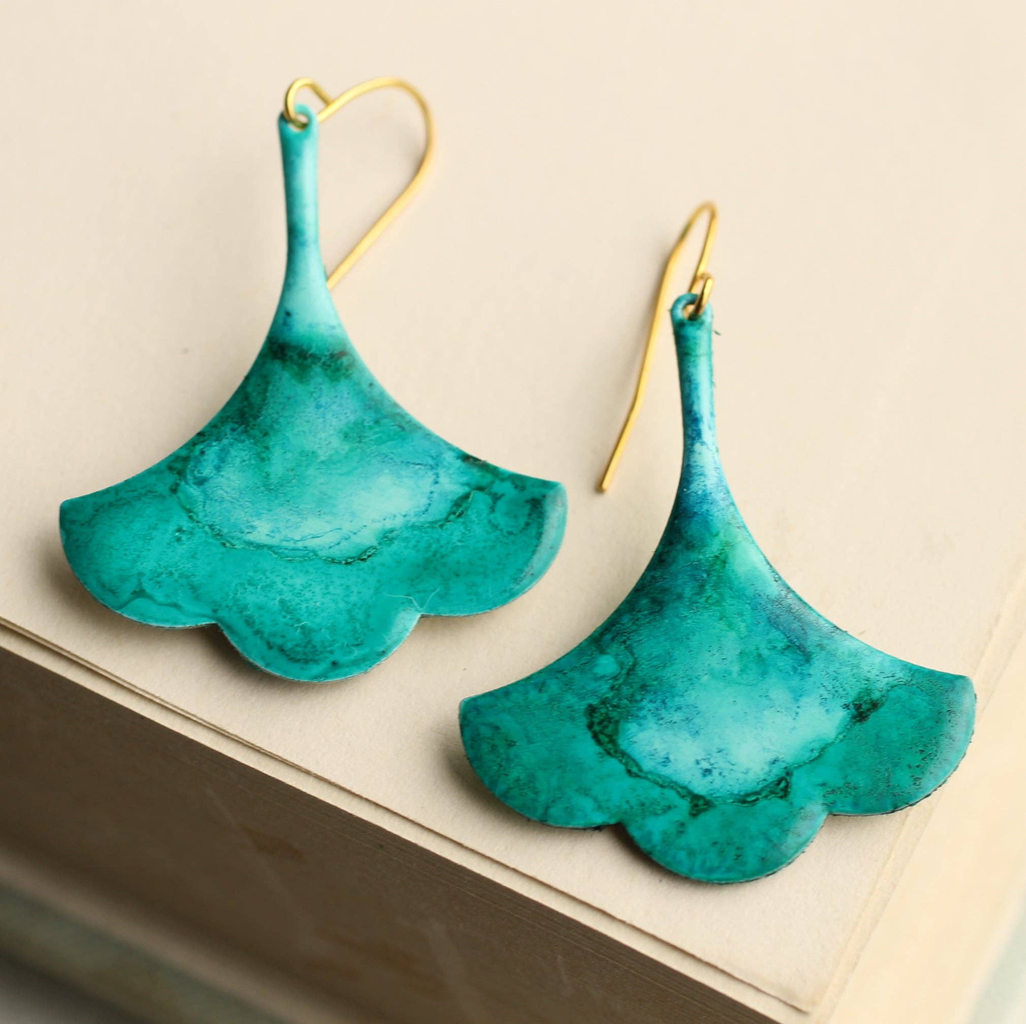 Silk Purse, Sow’s Ear Verdigris Turquoise Drop Earrings