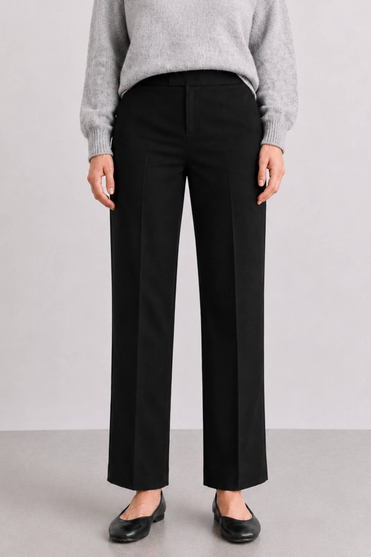 Elle Grey Tailored Knit Straight Pant 5386EPC