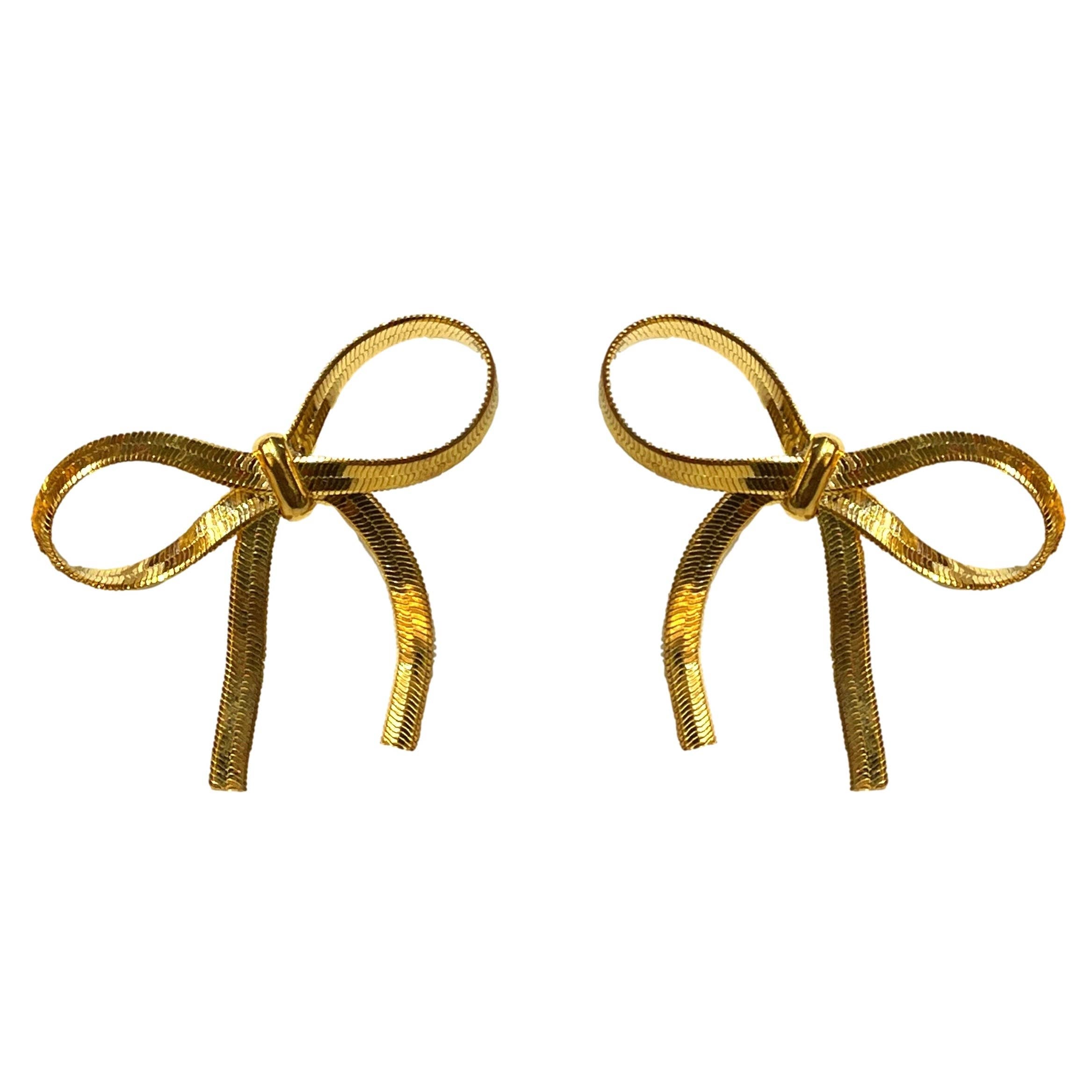 St. Armands Mini Gold Duster Bow Earrings