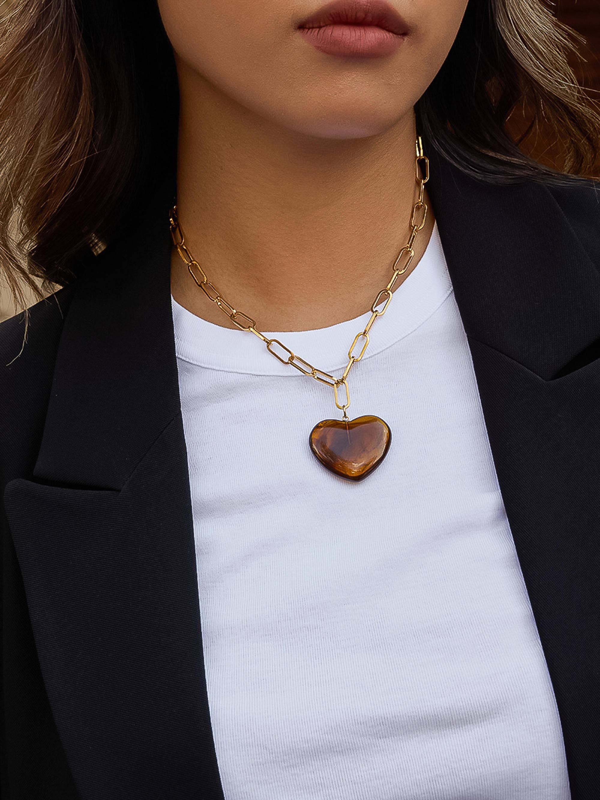 Flânerie Rouelle 18K Gold Heart Chain Necklace