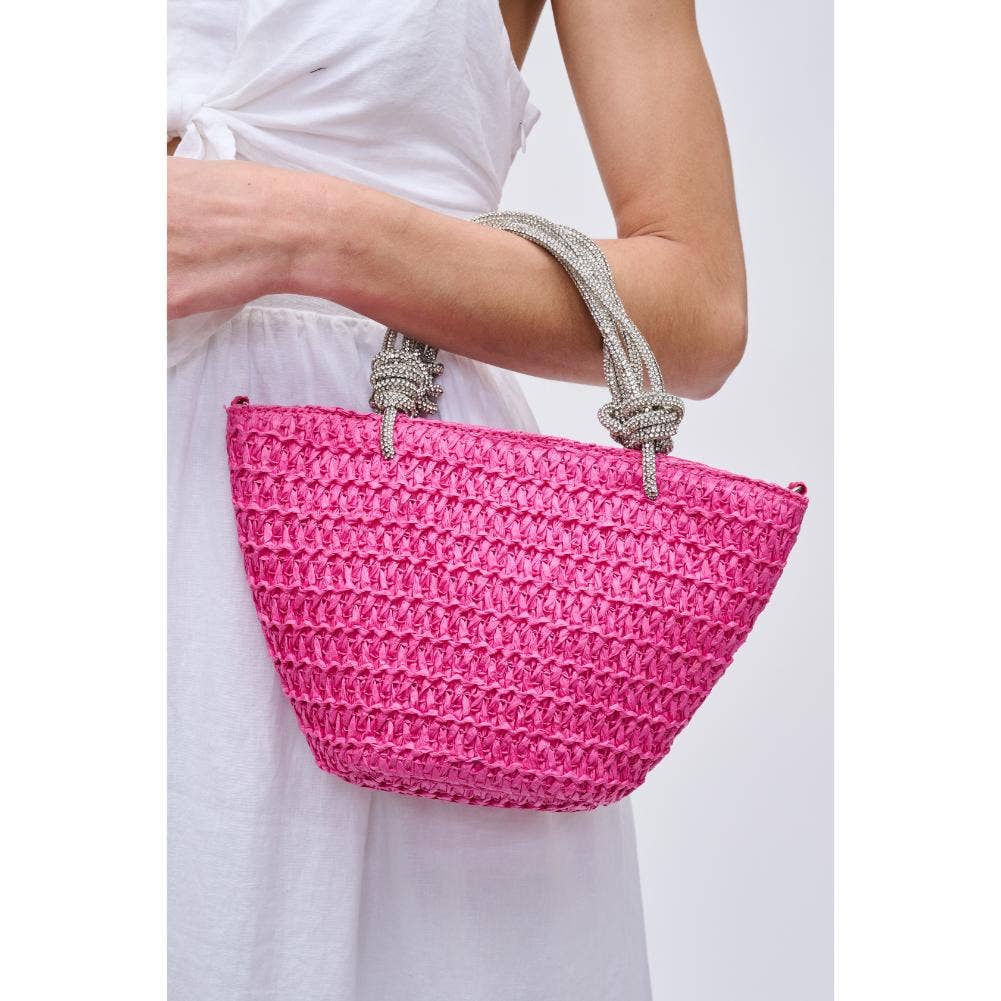 Urban Expressions Gaia Straw Mini Tote with Crystal Handles