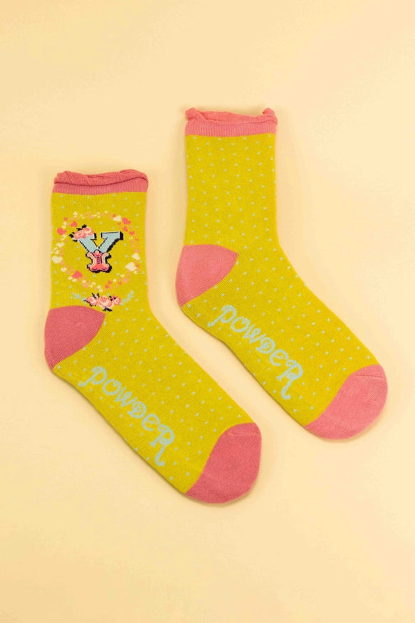 Powder Monogram Socks