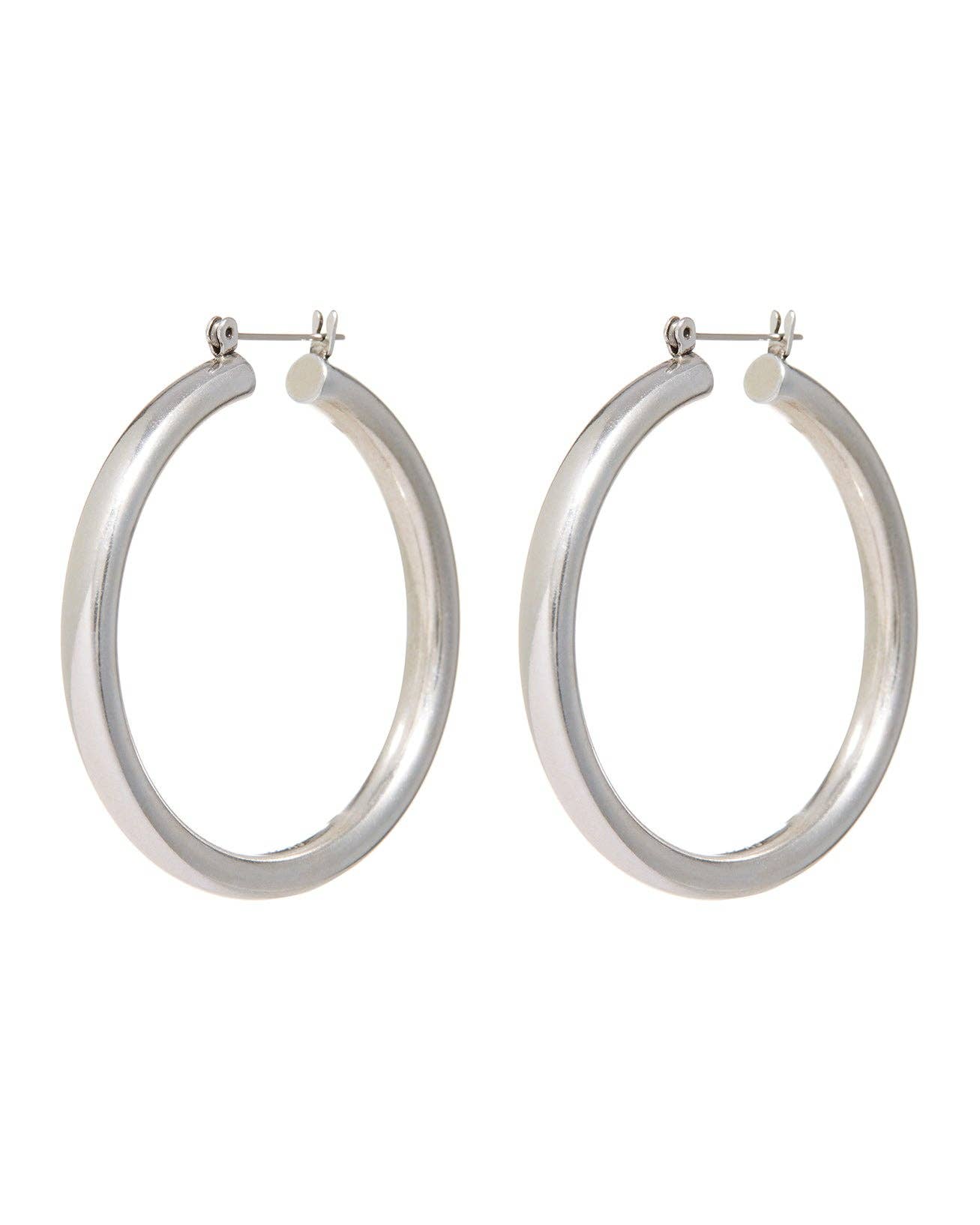 Luv AJ Amalfi Tube Hoops- Silver