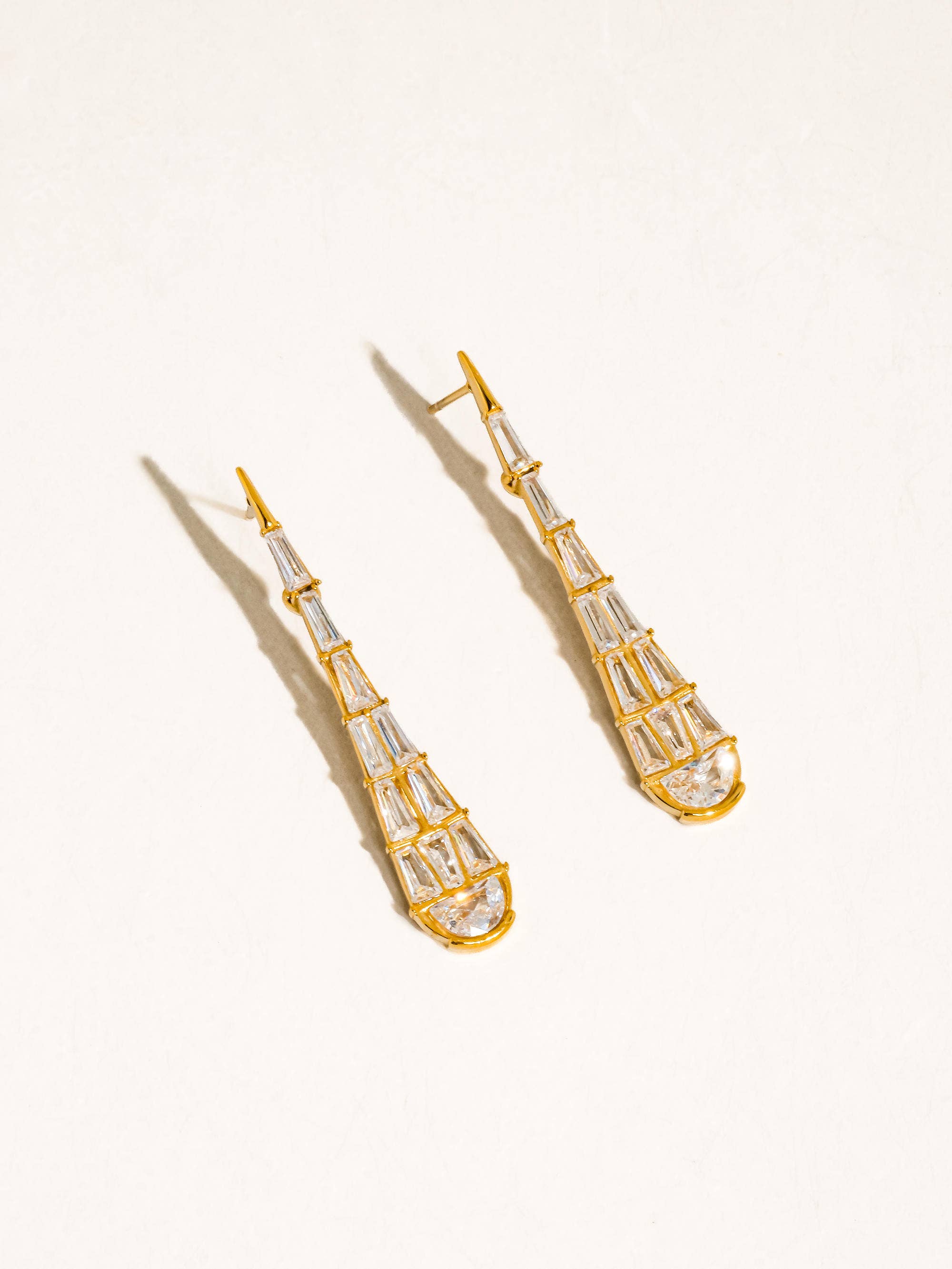Flânerie Ronze 18K Gold CZ Serpent Earrings