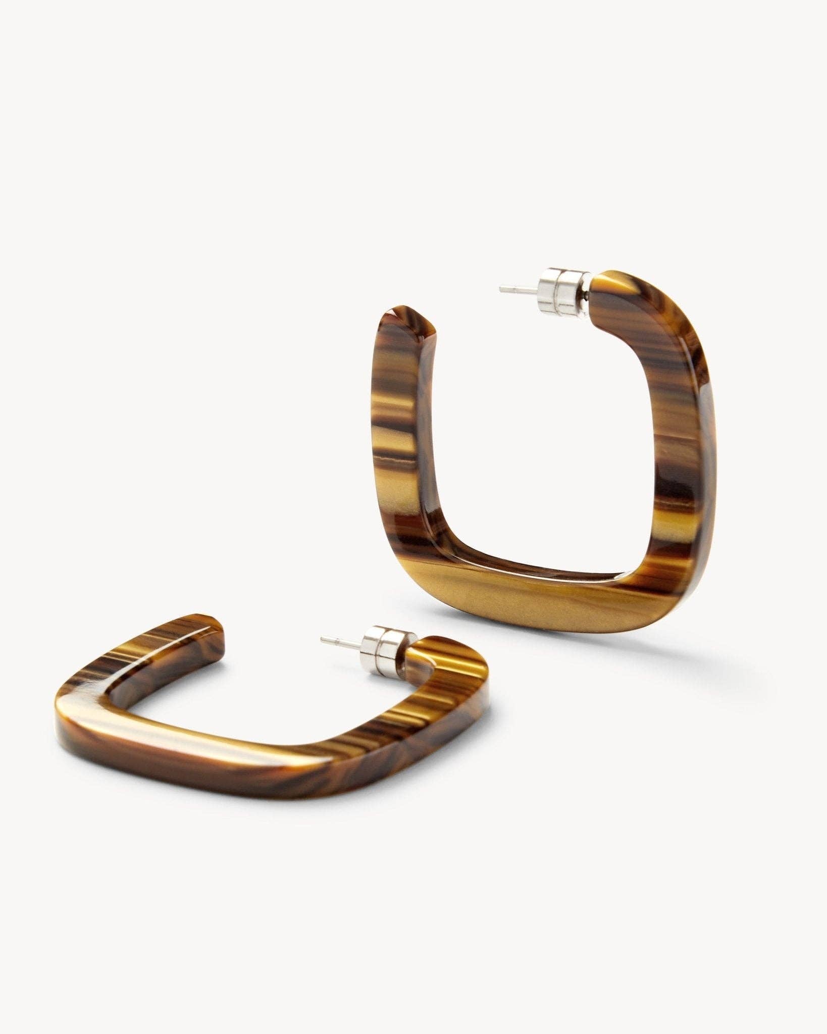 MACHETE Midi Square Hoops in Tiger's Eye 026310