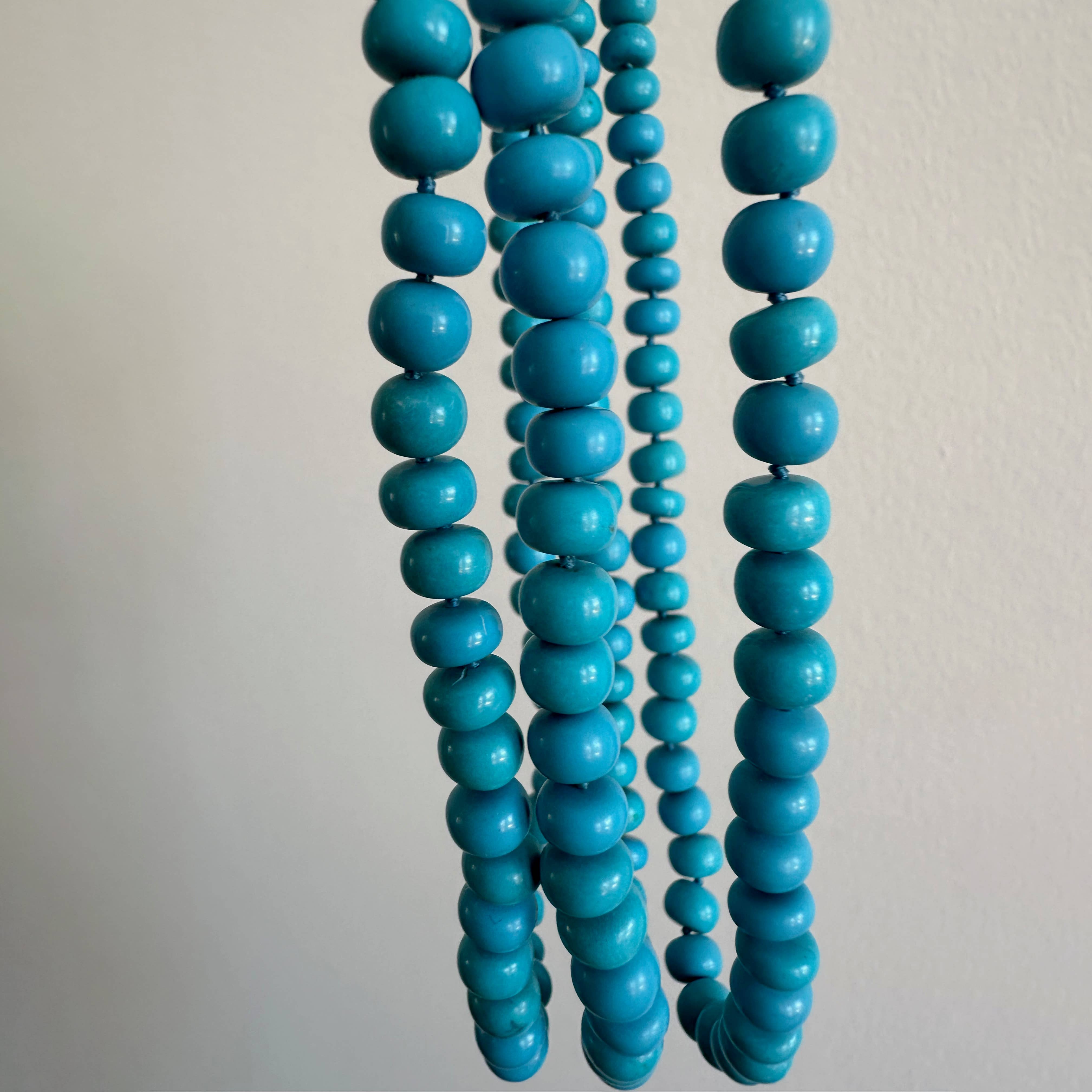 Anokhi Green Blue Turquoise Howlite Necklace | Knotted Bead Extender NKK04