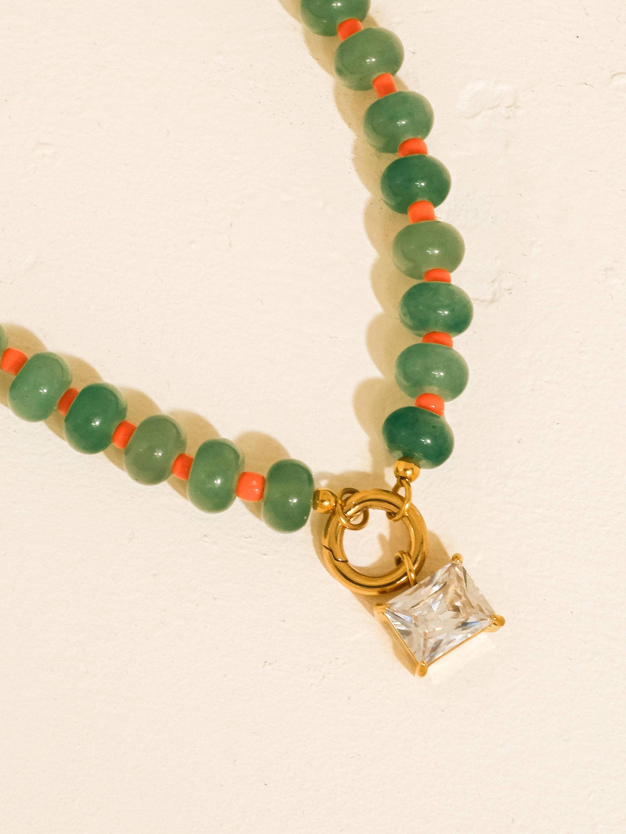 Flânerie Annecy 18K Gold Non-Tarnish Boho Beaded CZ Necklace