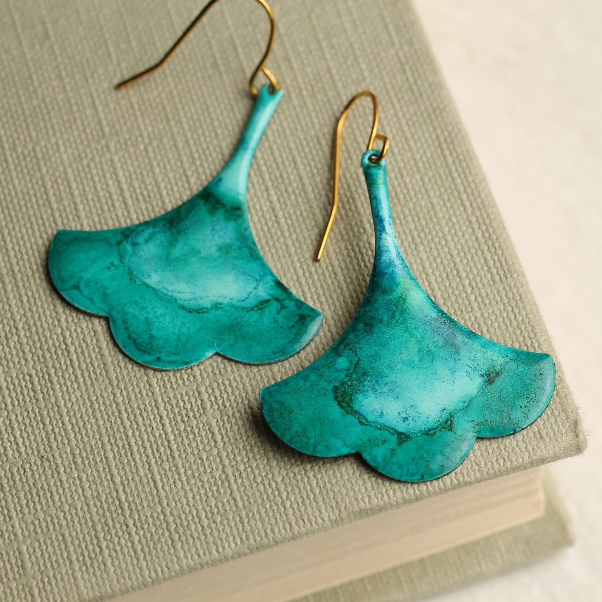 Silk Purse, Sow’s Ear Verdigris Turquoise Drop Earrings