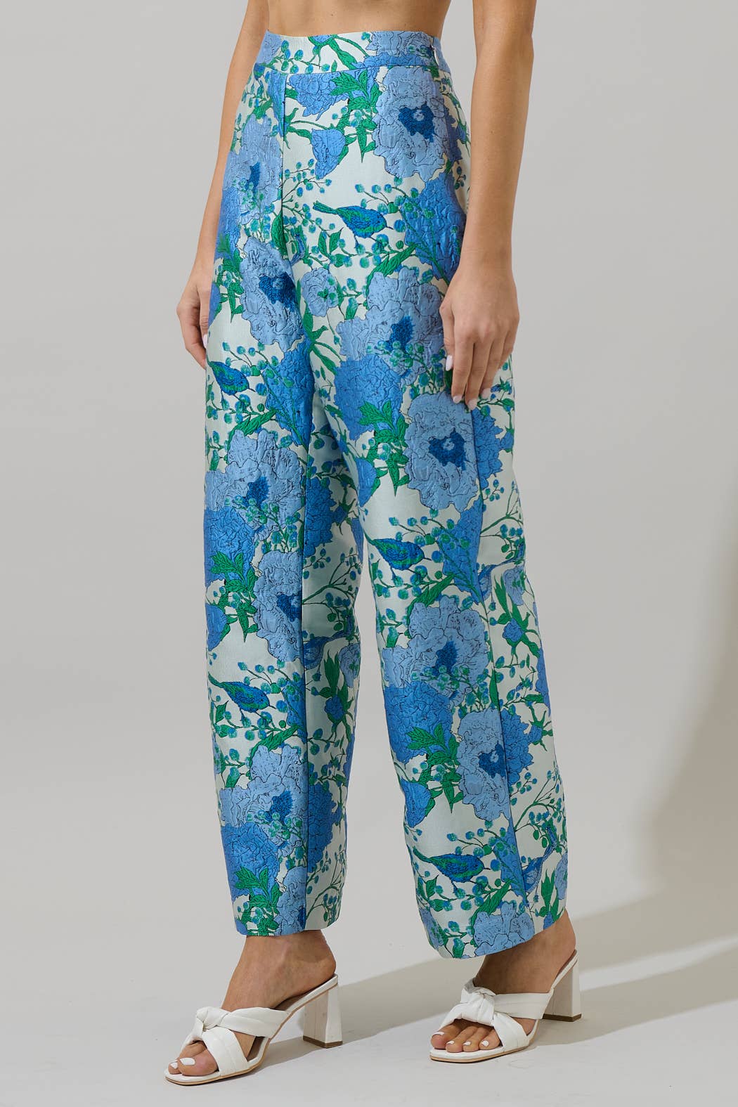 Sugarlips Willa Floral Bern Jacquard Wide Leg Pants