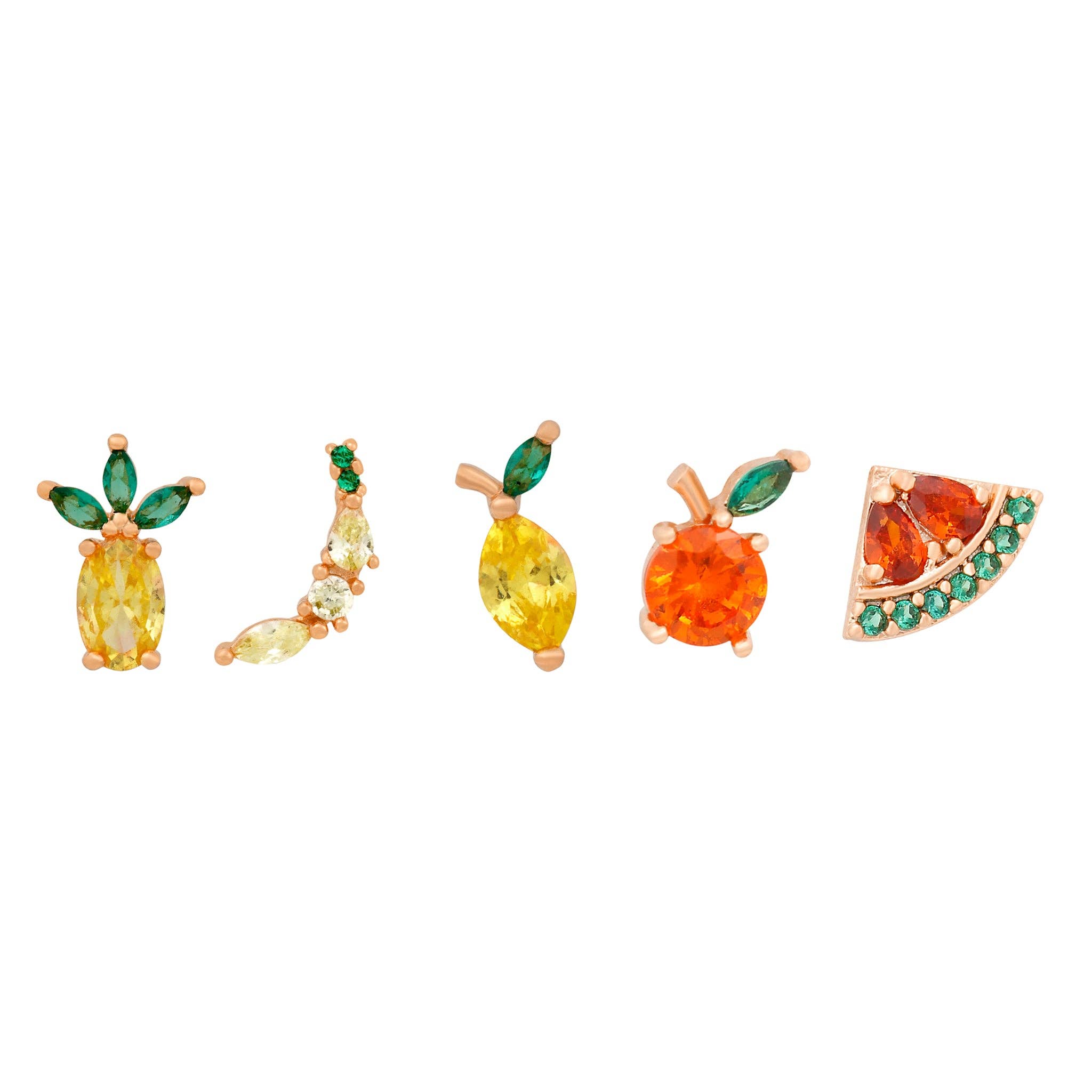 Girls Crew Tropical Fruit Basket Stud Set