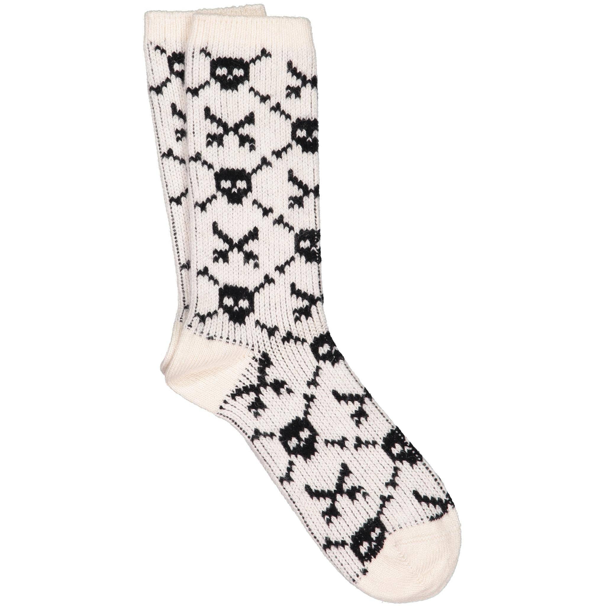 iLux Bonny Cashmere Silk Jacquard Skull Socks 1630