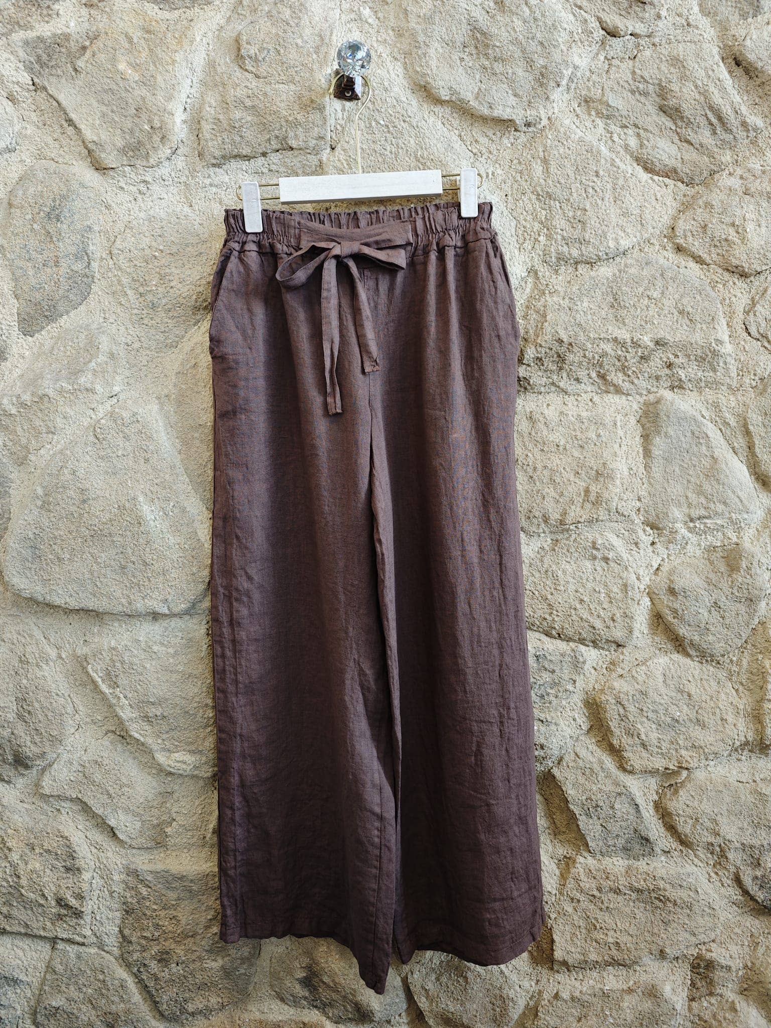 European Linen Tie-Waist Pants 7764