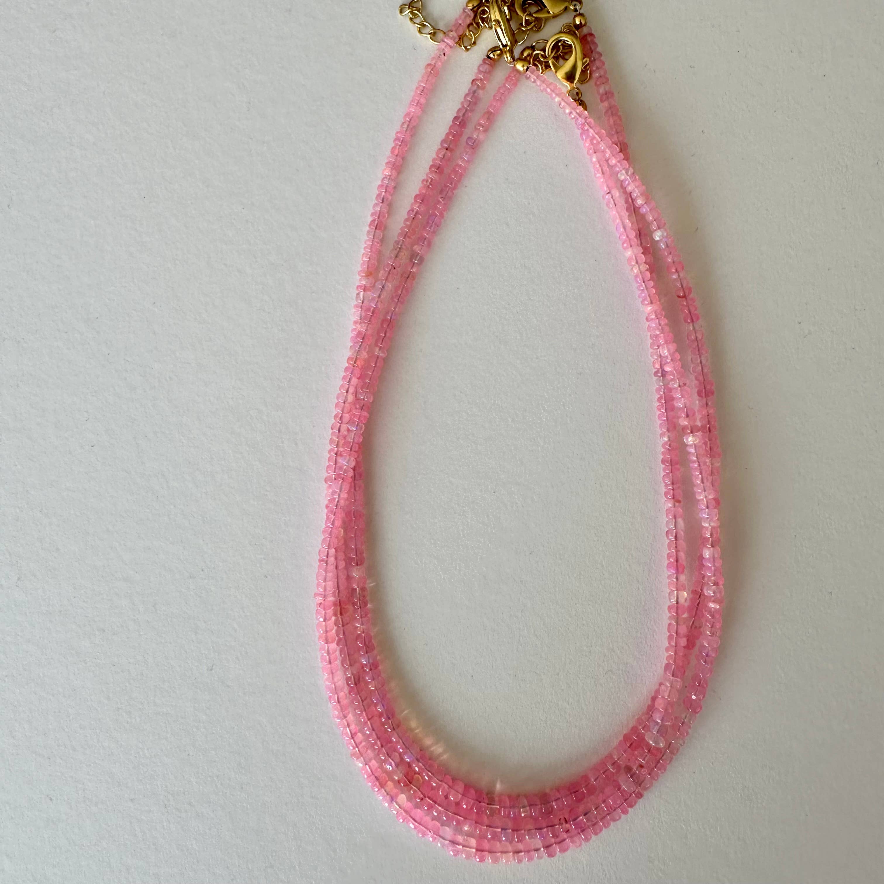 Anokhi Green Light Pink Ethiopian Opal Necklace NKB121