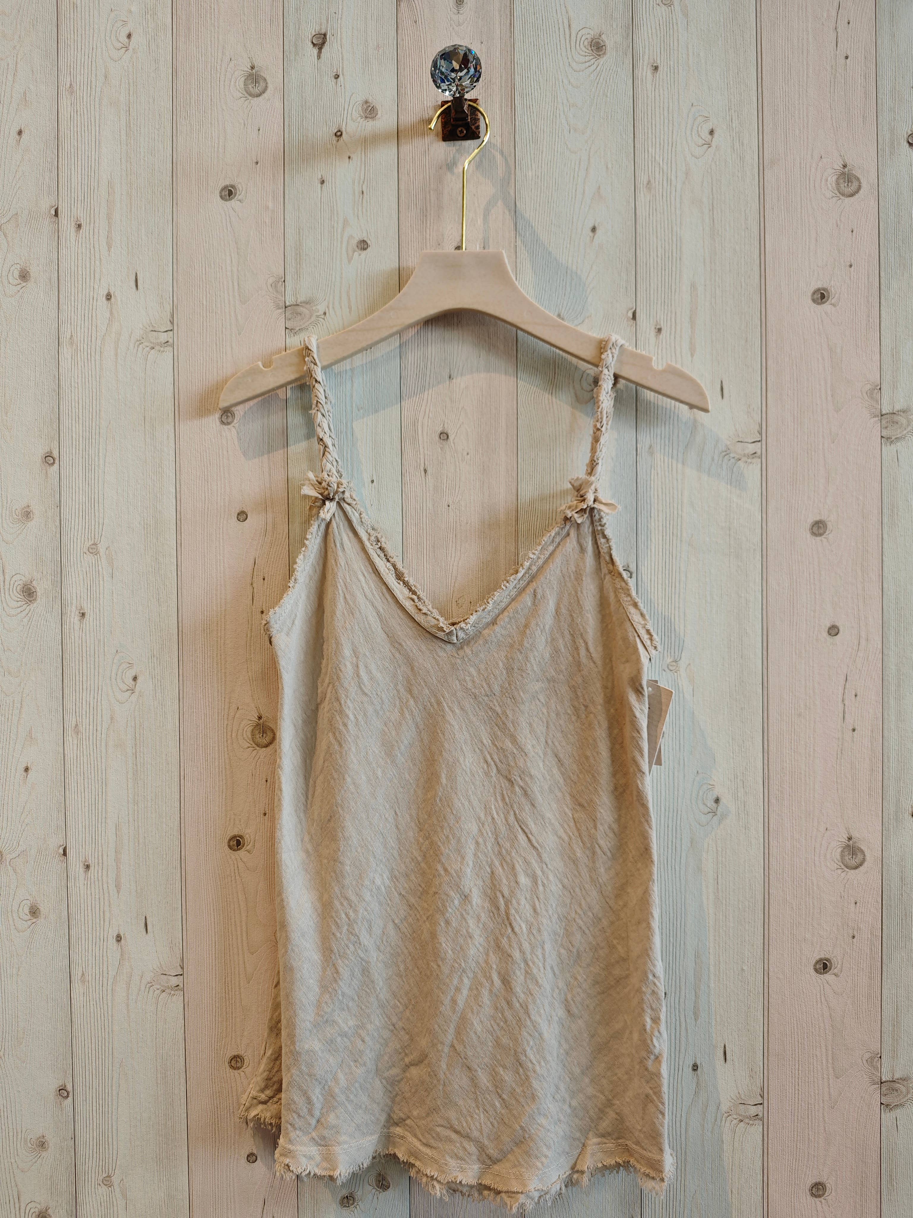 European Linen Rope Strap Tank Top 80471