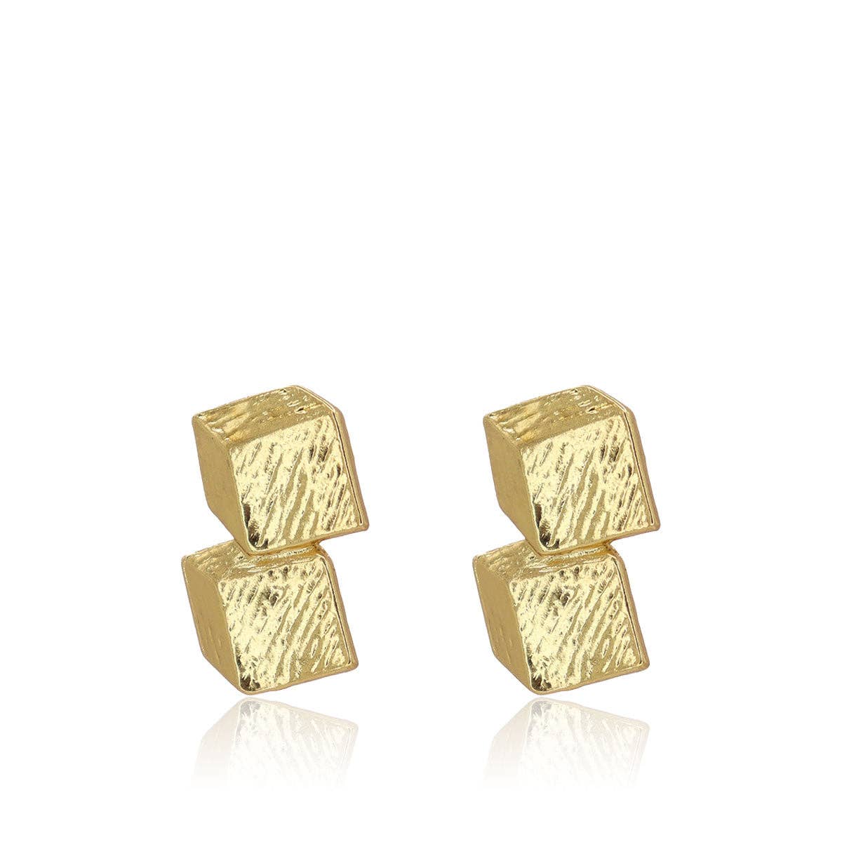 Karine Sultan Double Cube Flat Earrings