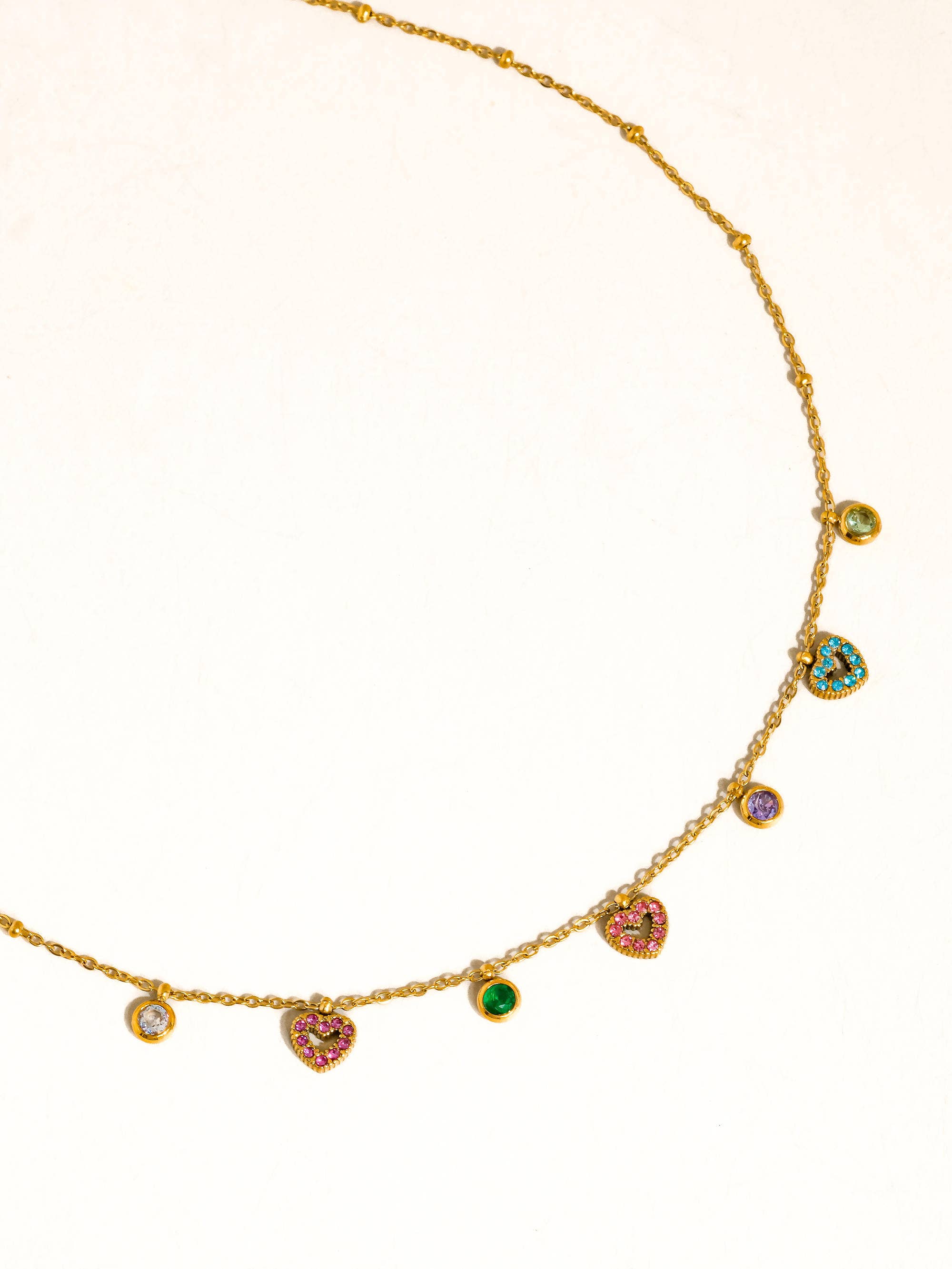 Flânerie Genoa 18K Gold Non-Tarnish CZ Heart Charm Necklace