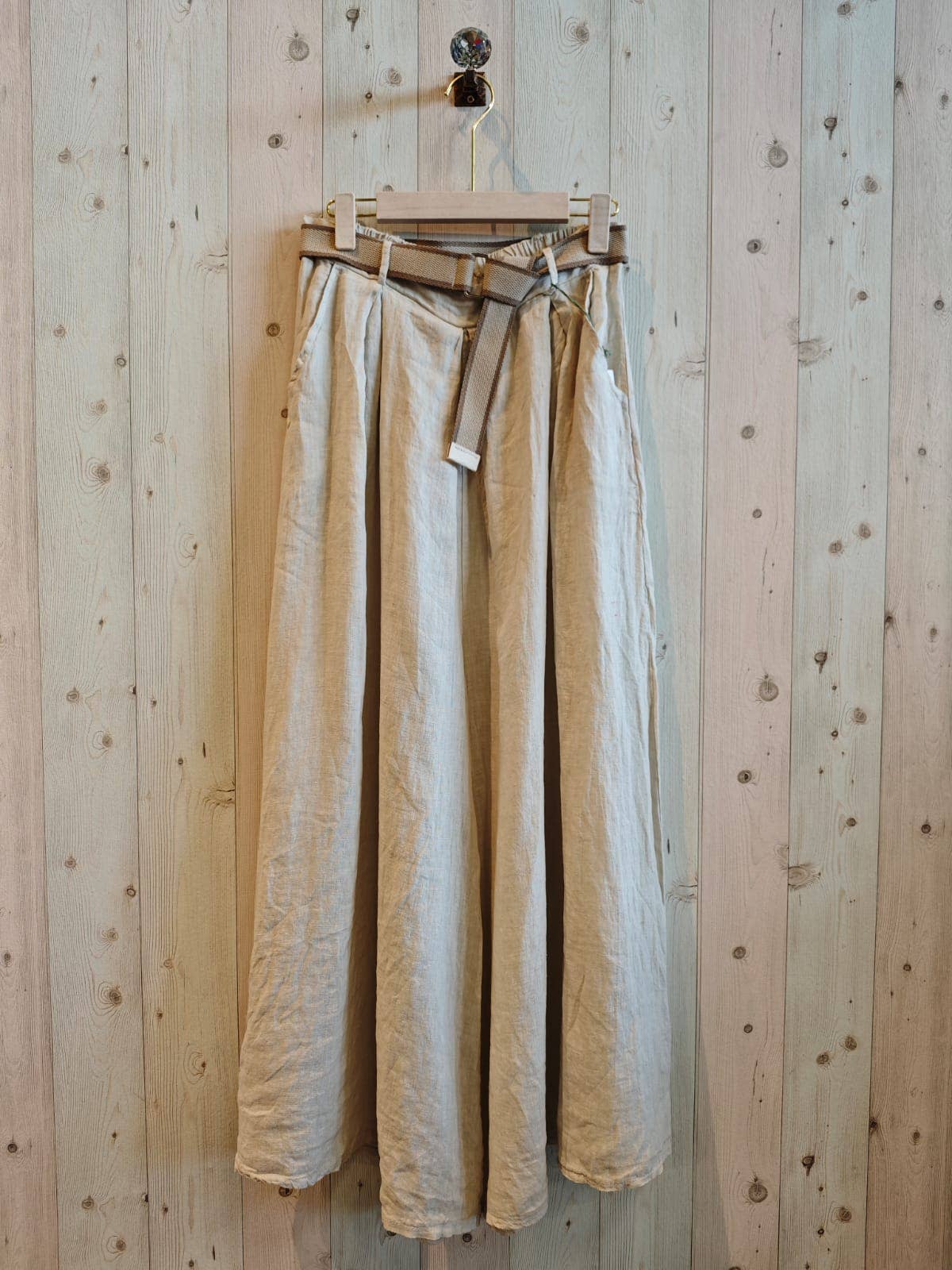 European Linen Trouser with Belt 30522